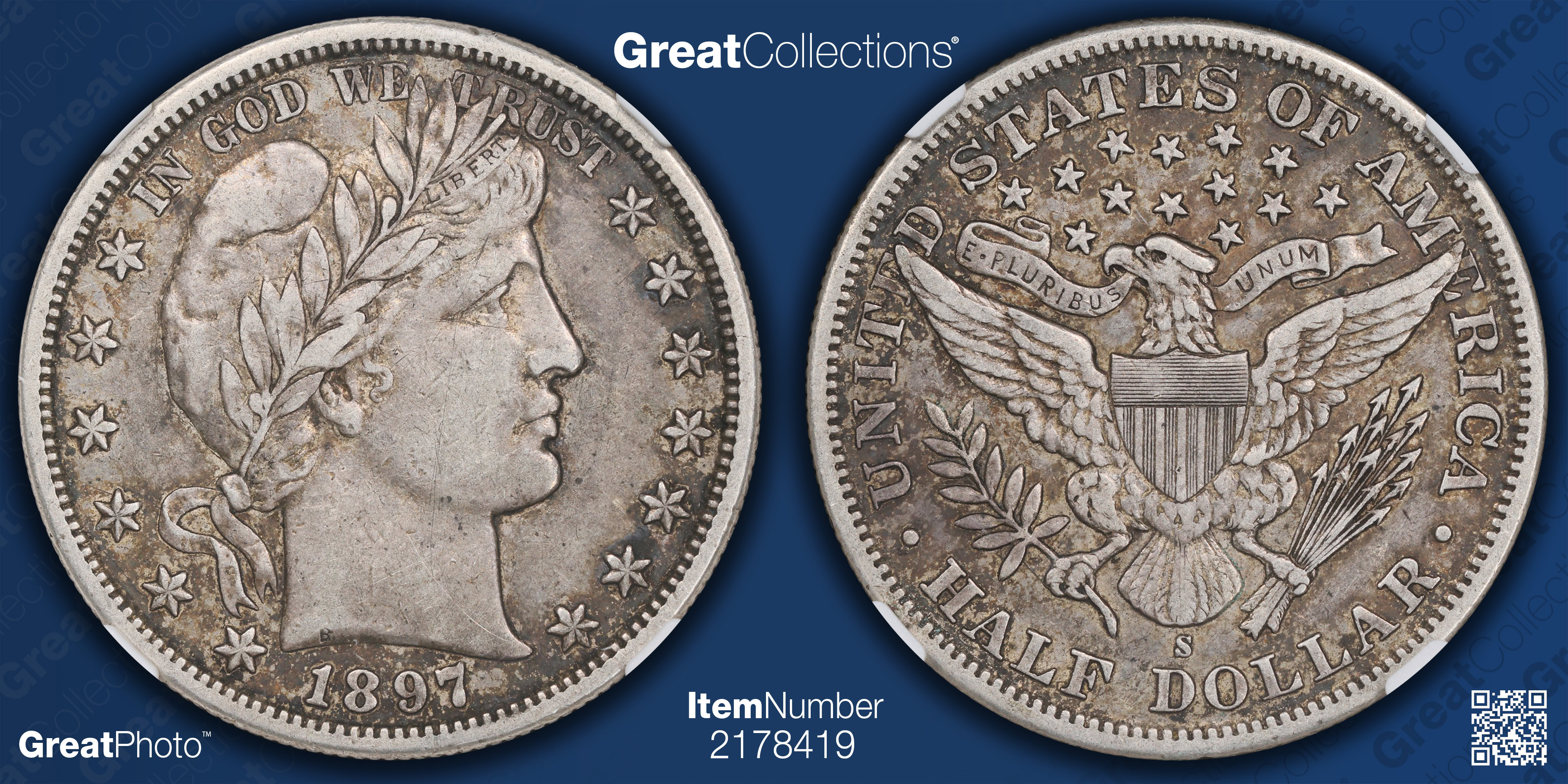 1897-S Barber Half Dollar NGC XF-40 (Item 2178419