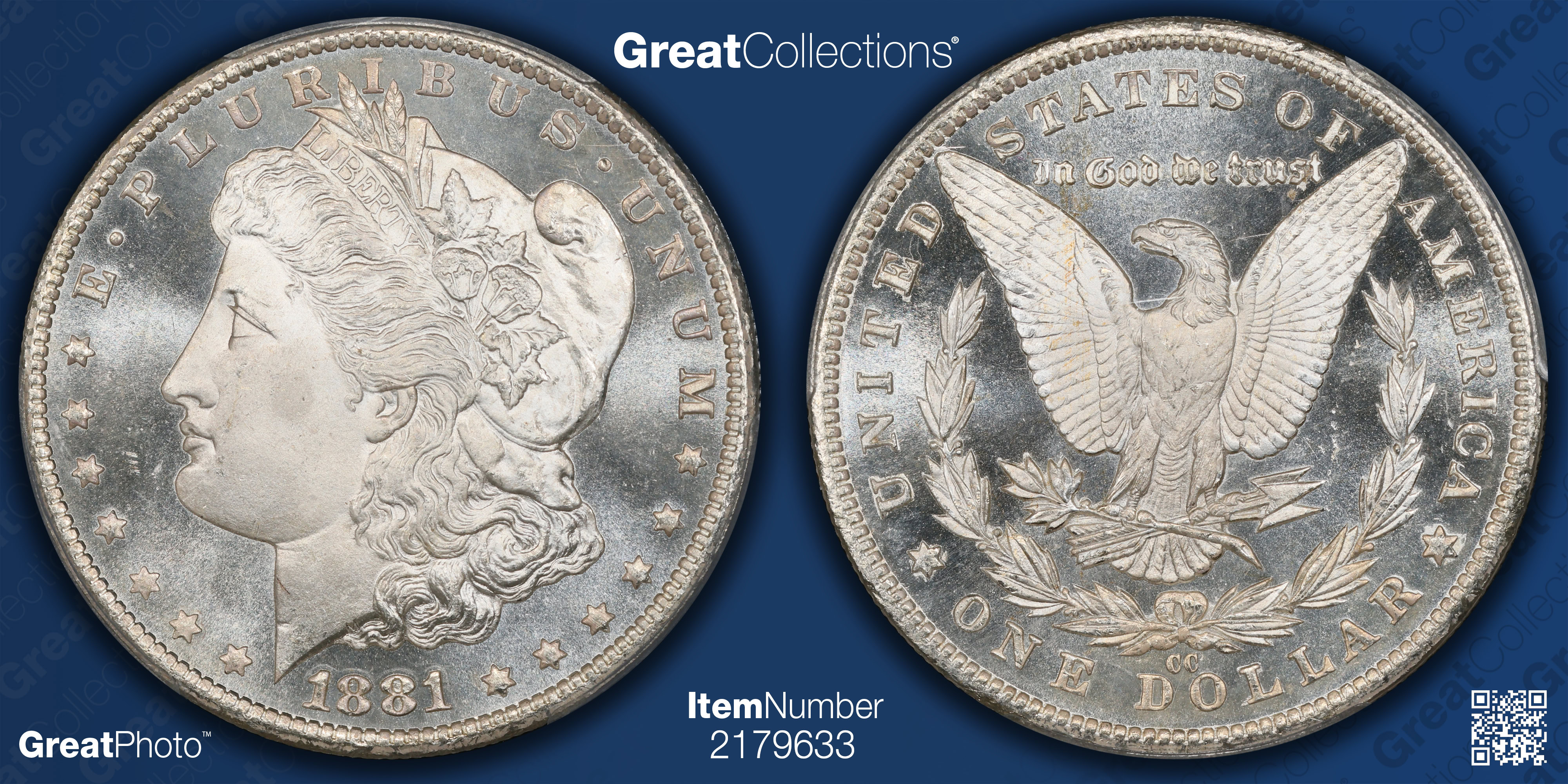 1881-CC Morgan Silver Dollar PCGS MS-66+ DMPL (CAC Green) (Item