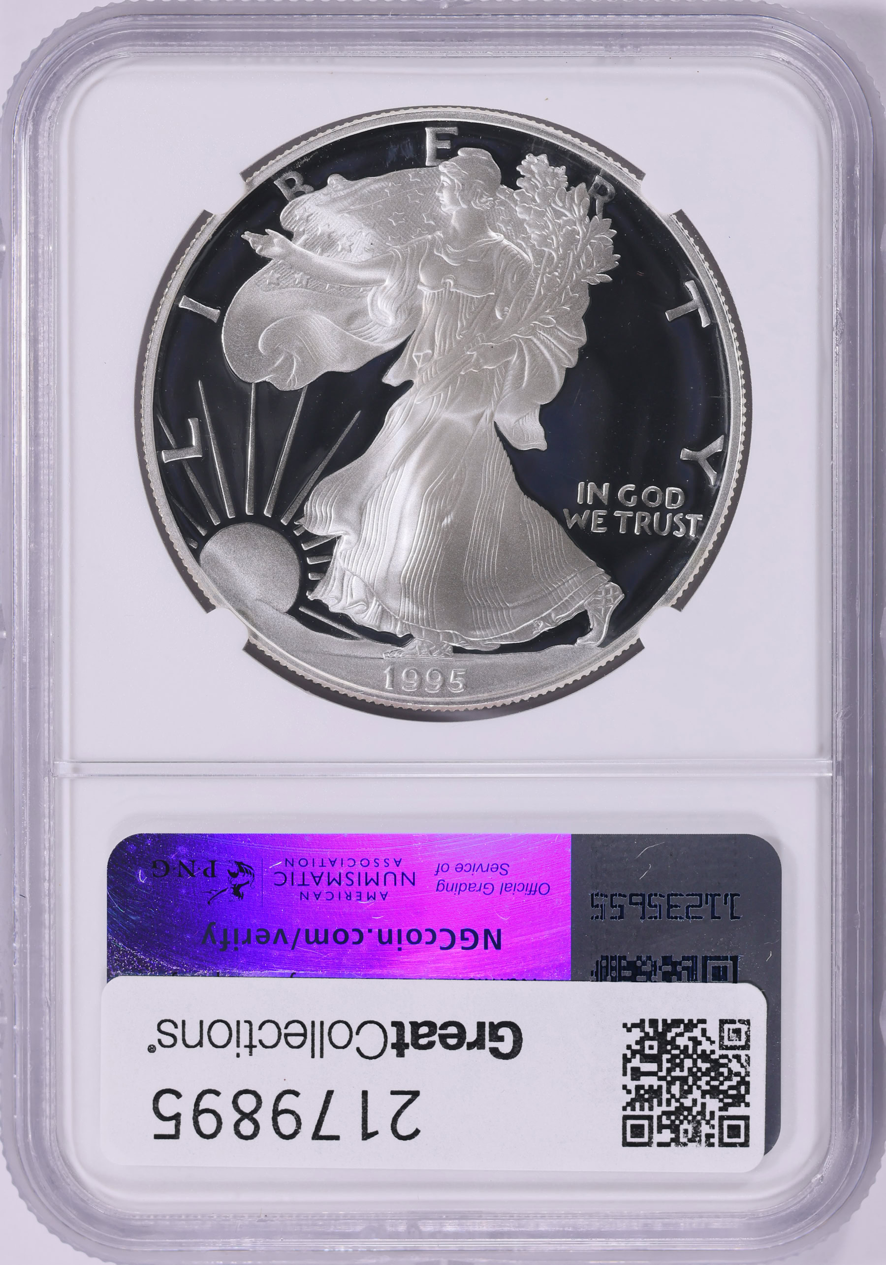 Mint Error 1995-W $1 Silver Eagle Reverse Struck Through (From the