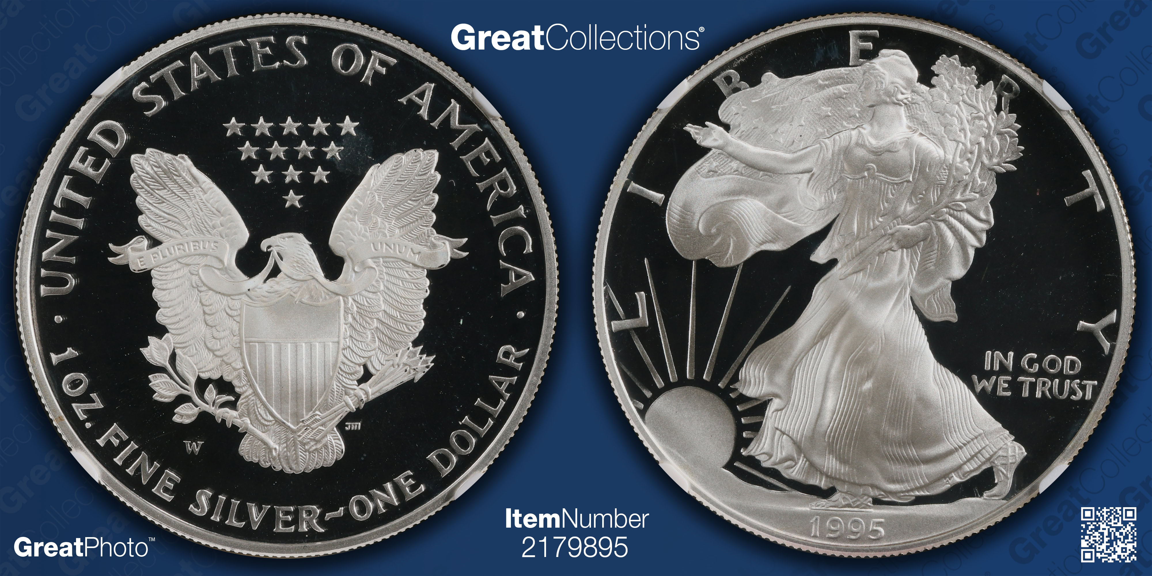 Mint Error 1995-W $1 Silver Eagle Reverse Struck Through (From the