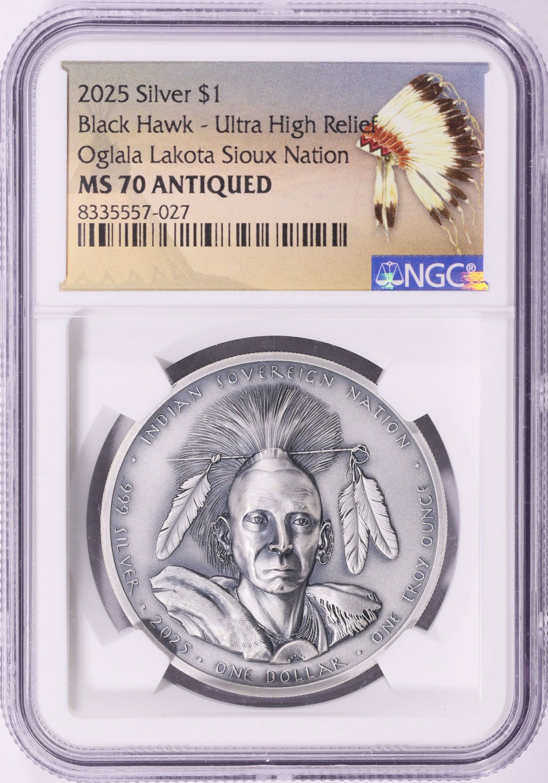 2025 Oglala Lakota Sioux Nation North American Hawk High Relief