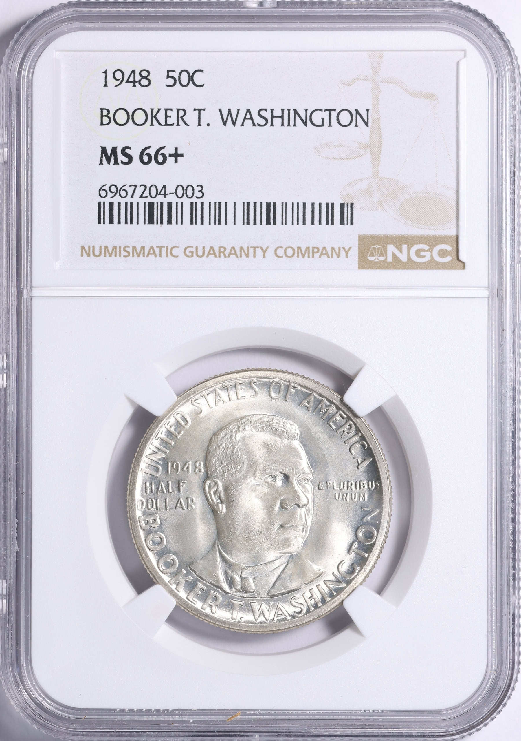 1948 Booker T. Washington Memorial Half Dollar NGC MS-66+ (Item