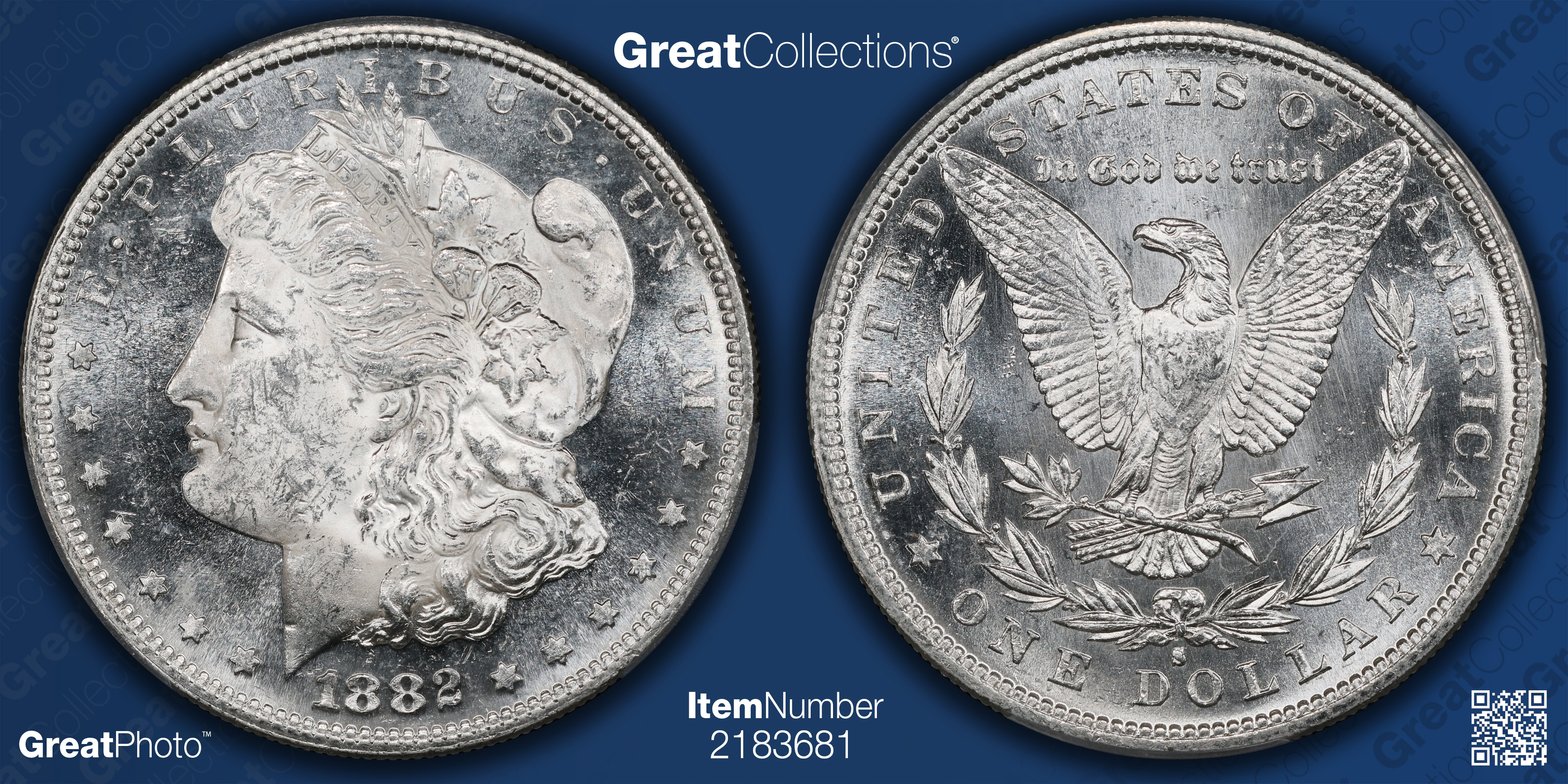 1882-S Morgan Silver Dollar PCGS MS-62 (OGH 40th Anniversary Label