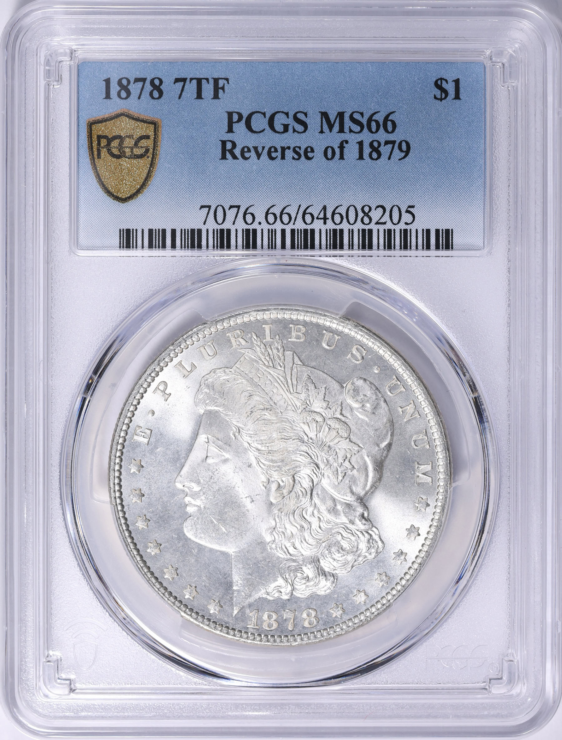 ふるページ 1878 7TF Morgan Silver Dollar Reverse of 1879 PCGS MS-66 (Item