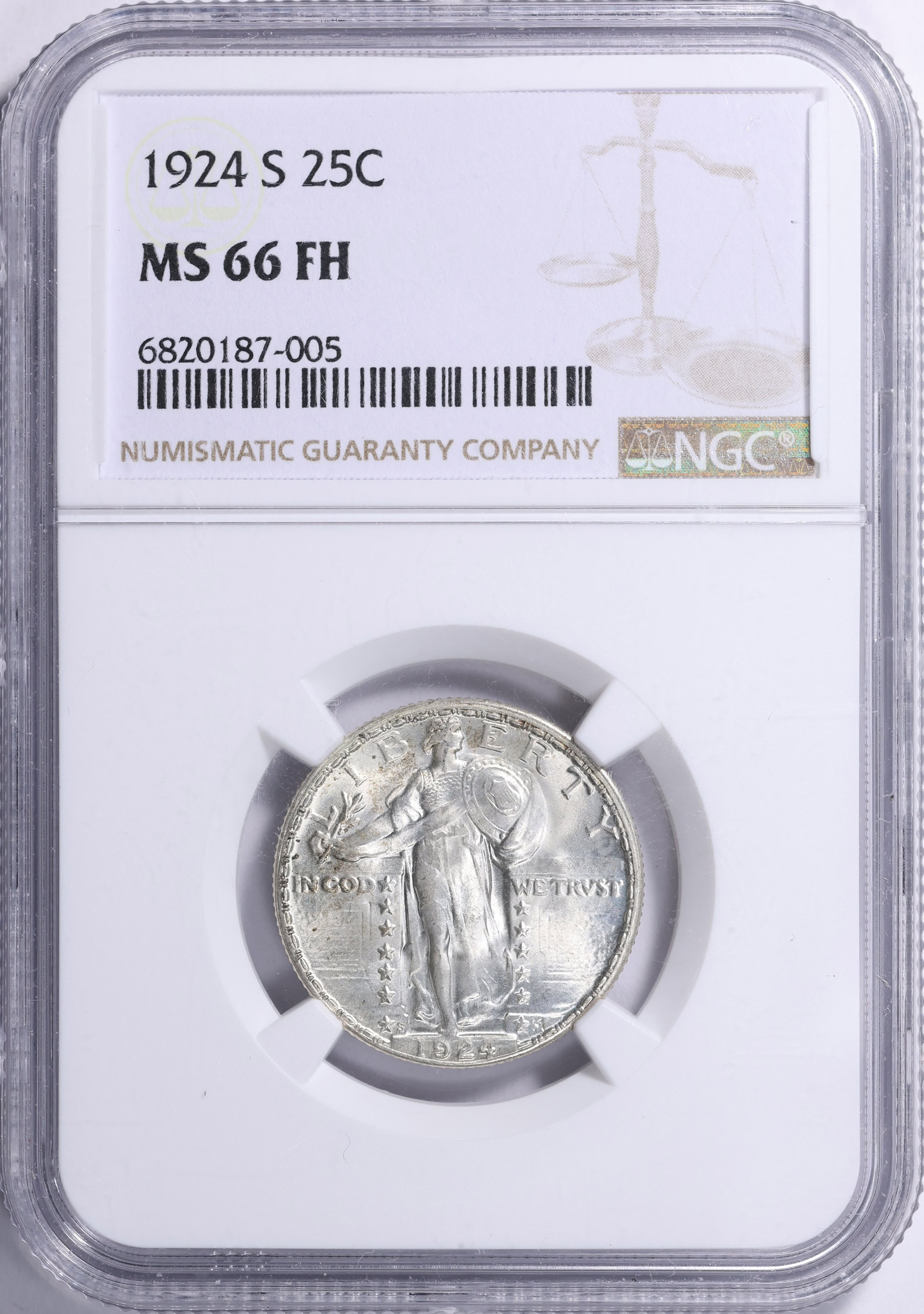 1924-S Standing Liberty Quarter NGC MS-66 FH (Item 2183842