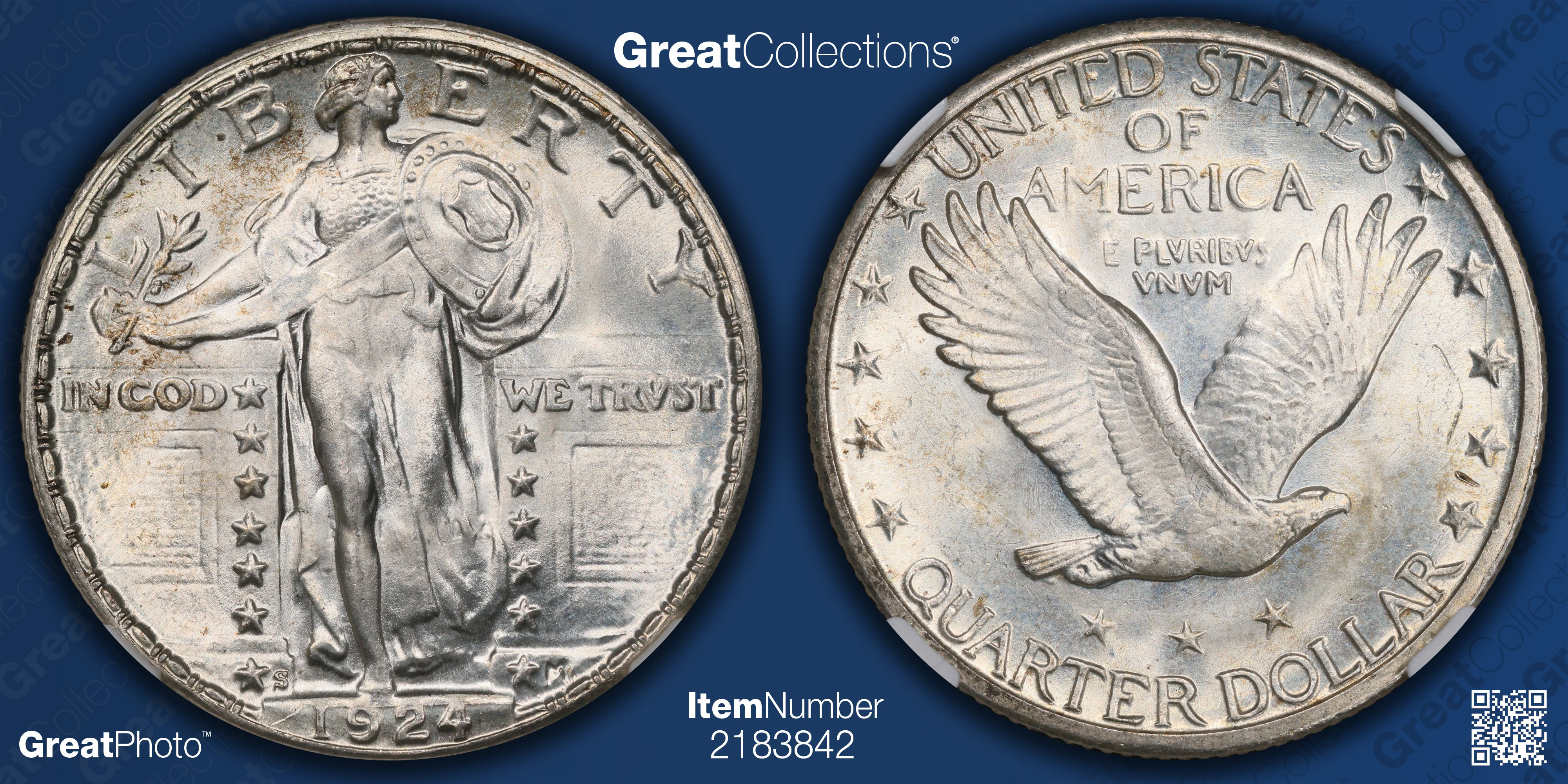 1924-S Standing Liberty Quarter NGC MS-66 FH (Item 2183842