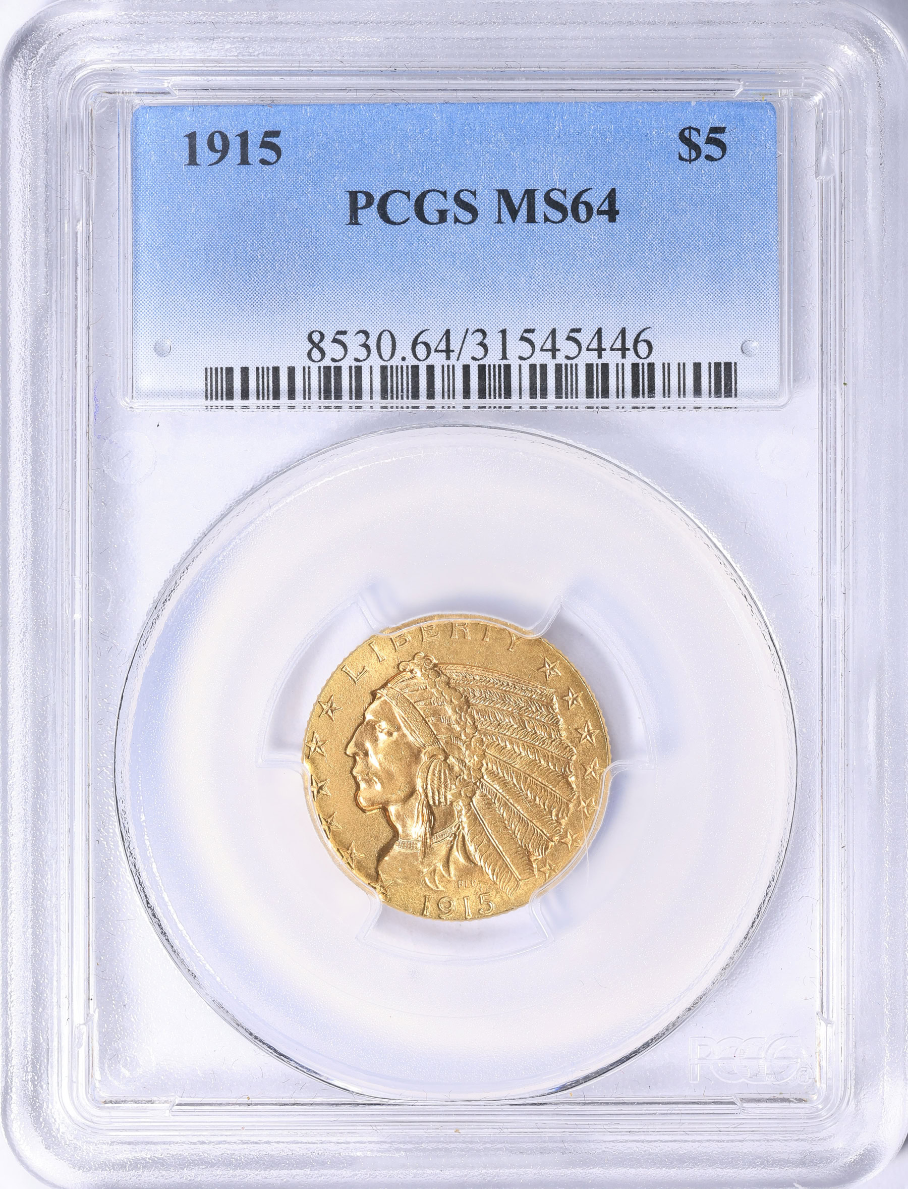 1915 Indian Gold Half Eagle PCGS MS-64 (Item 2183883