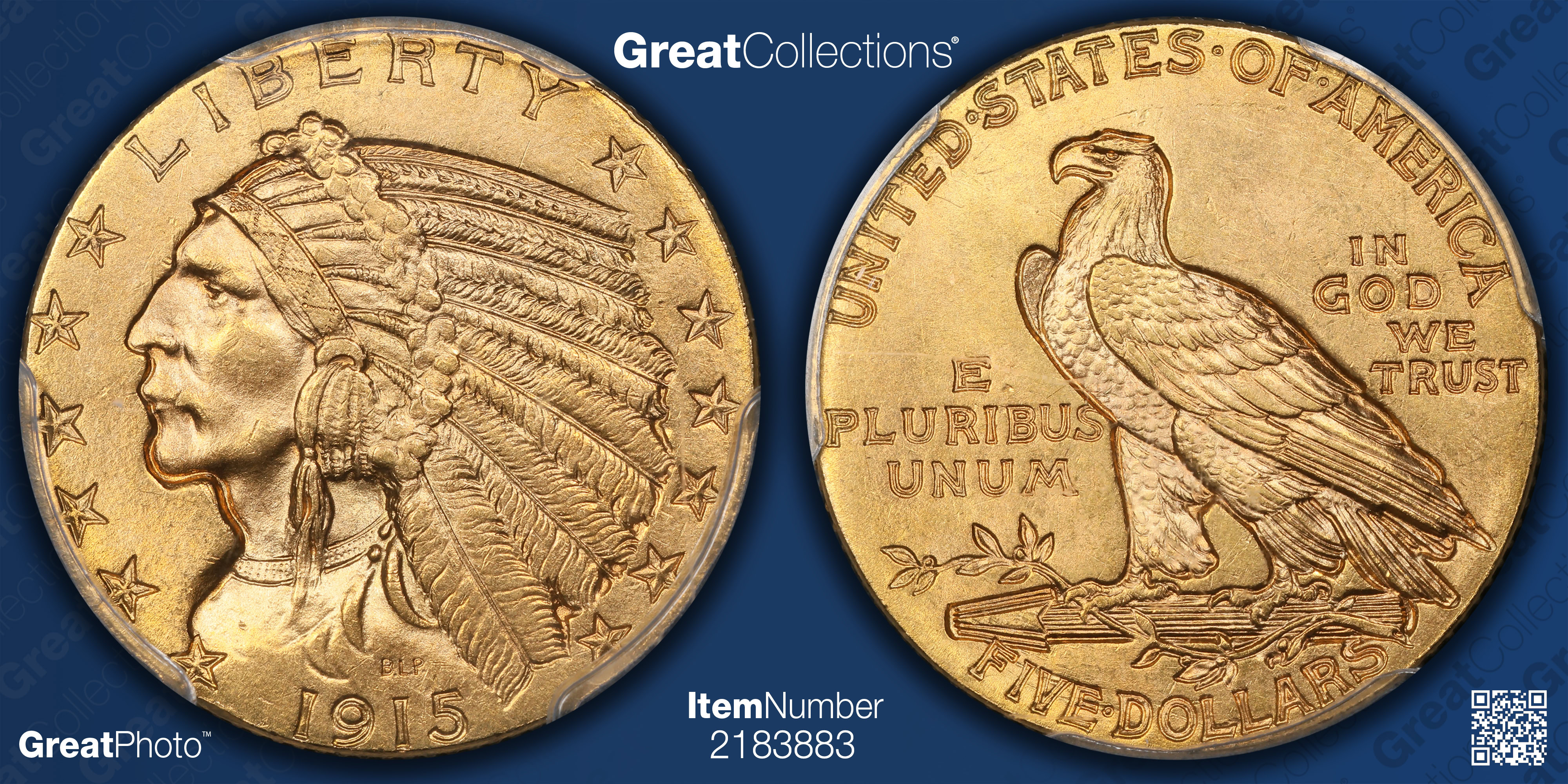 激レア！Indian Eagle メット USA直輸入 新品 1915 Indian Gold Half Eagle PCGS MS-64 (Item 2183883