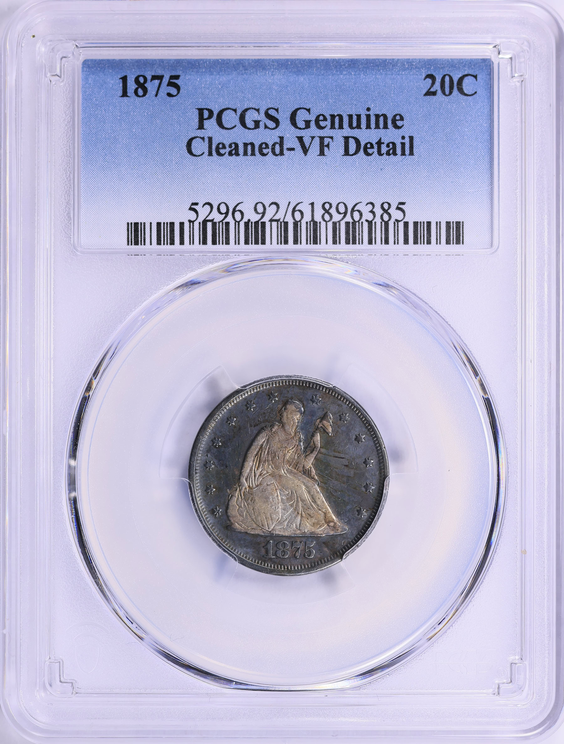 1875 Twenty-Cent Piece PCGS Genuine VF Details (Item 2184012