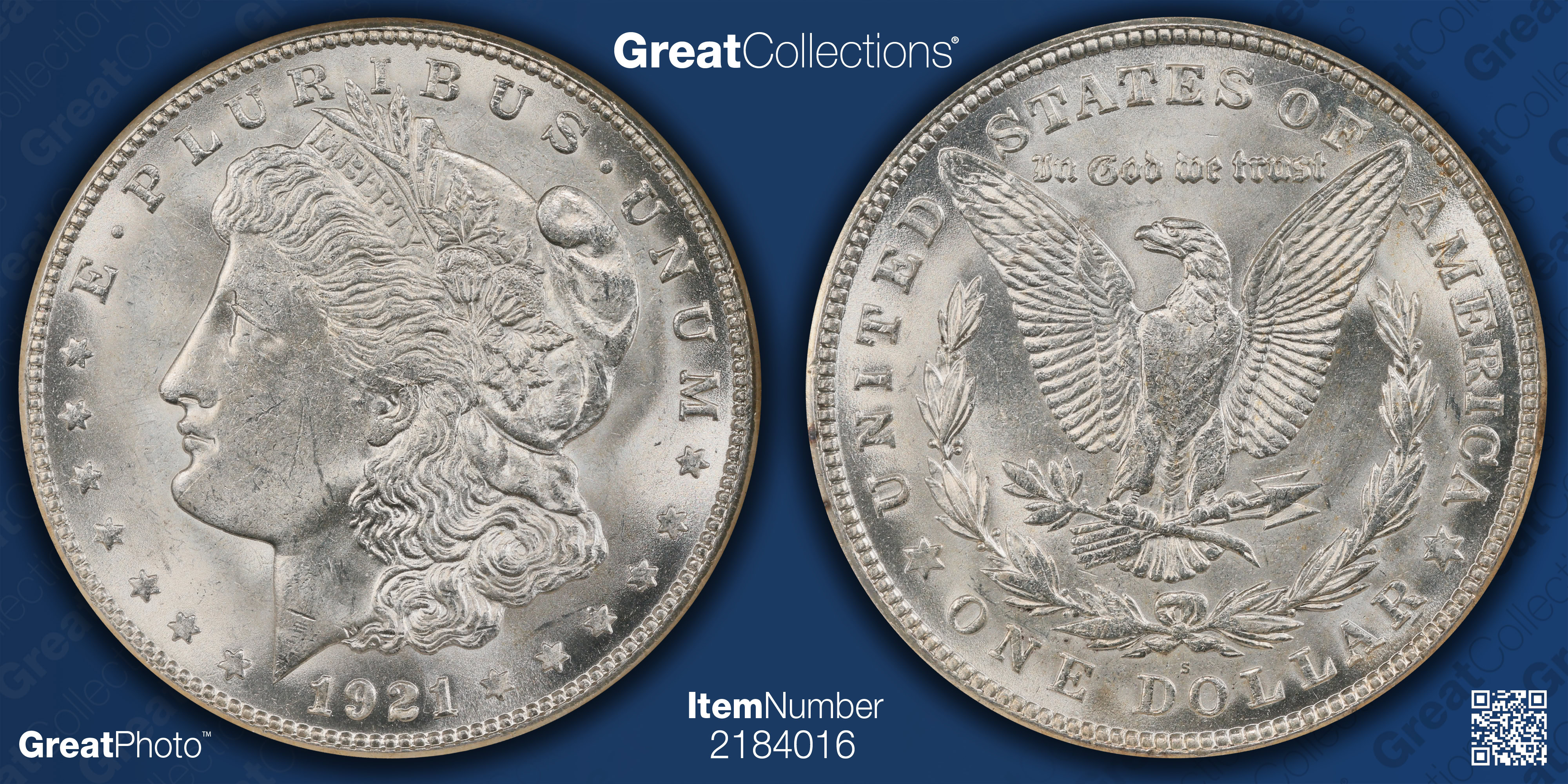 1921-S Morgan Silver Dollar NGC MS-64 (Item 2184016