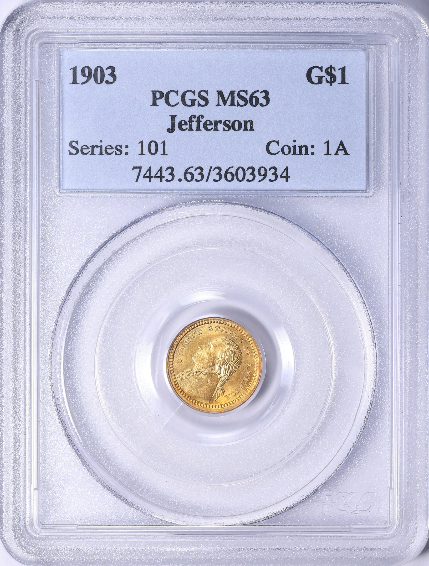 ＧＯＬＤさん専用ページ！！！ 1903 Louisiana Purchase Exposition, Jefferson Gold Dollar PCGS MS