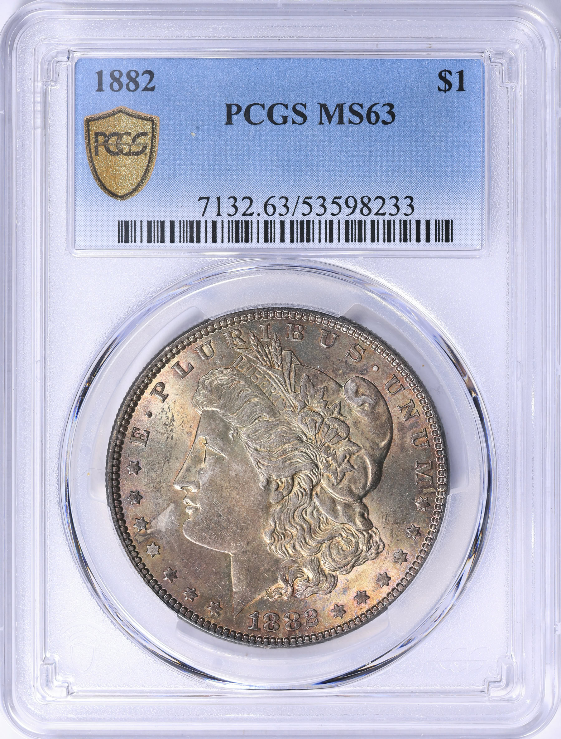 1882年 MORGAN SILVER DOLLAR アメリカPCGS MS63 1882 Morgan Silver Dollar PCGS MS-63 (Toned) (Item 2185474
