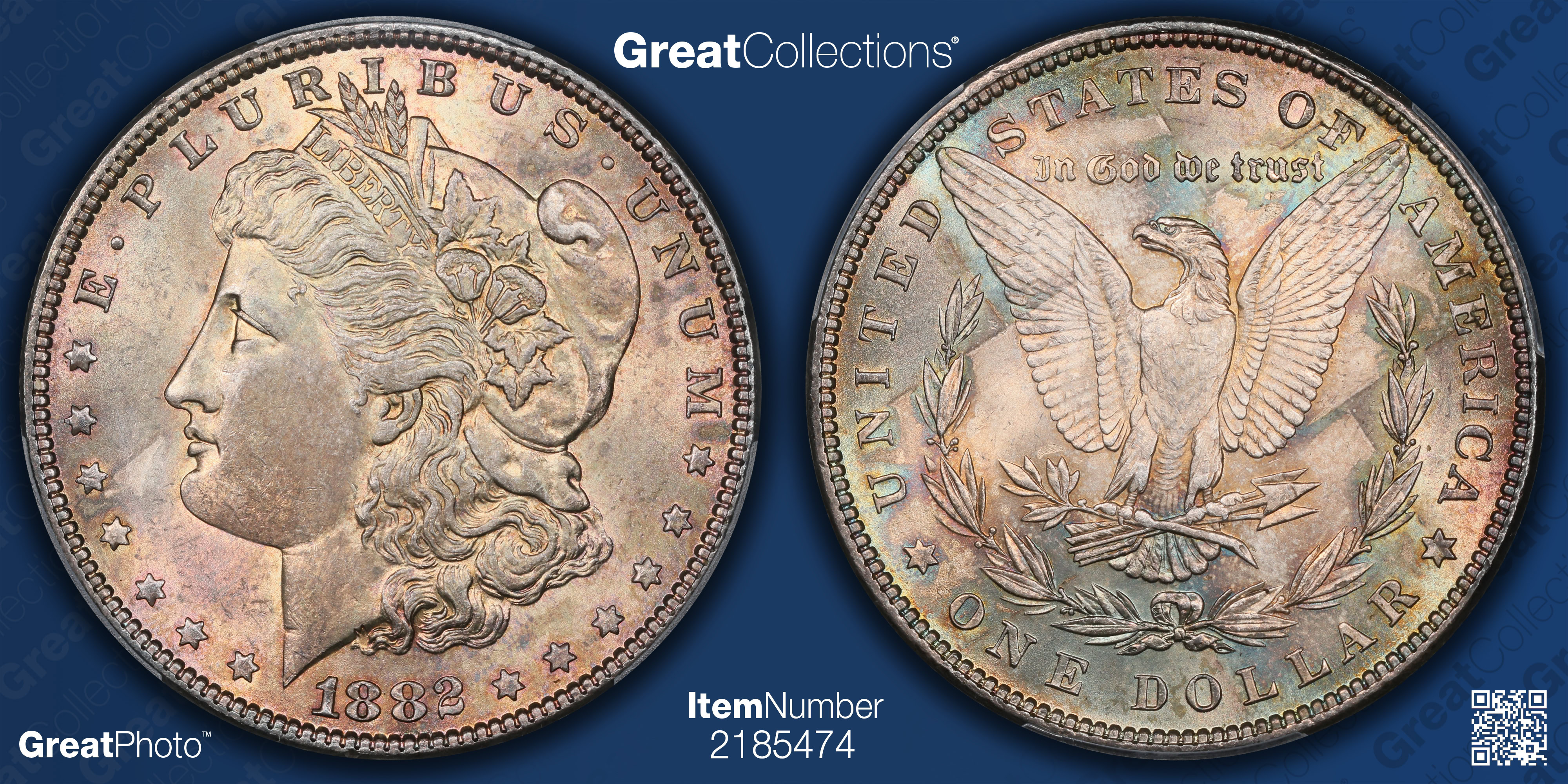 1882 Morgan Silver Dollar PCGS MS-63 (Toned) (Item 2185474