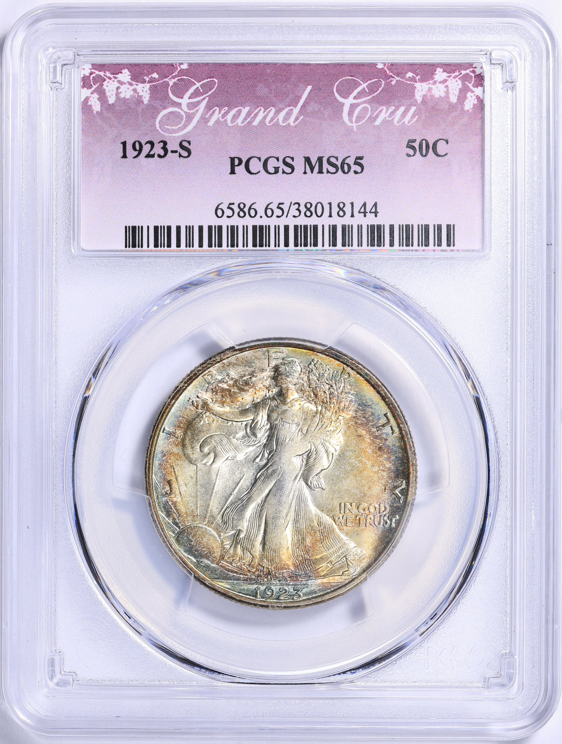 1923-S Walking Liberty Half Dollar PCGS MS-65 (Grand Cru Label