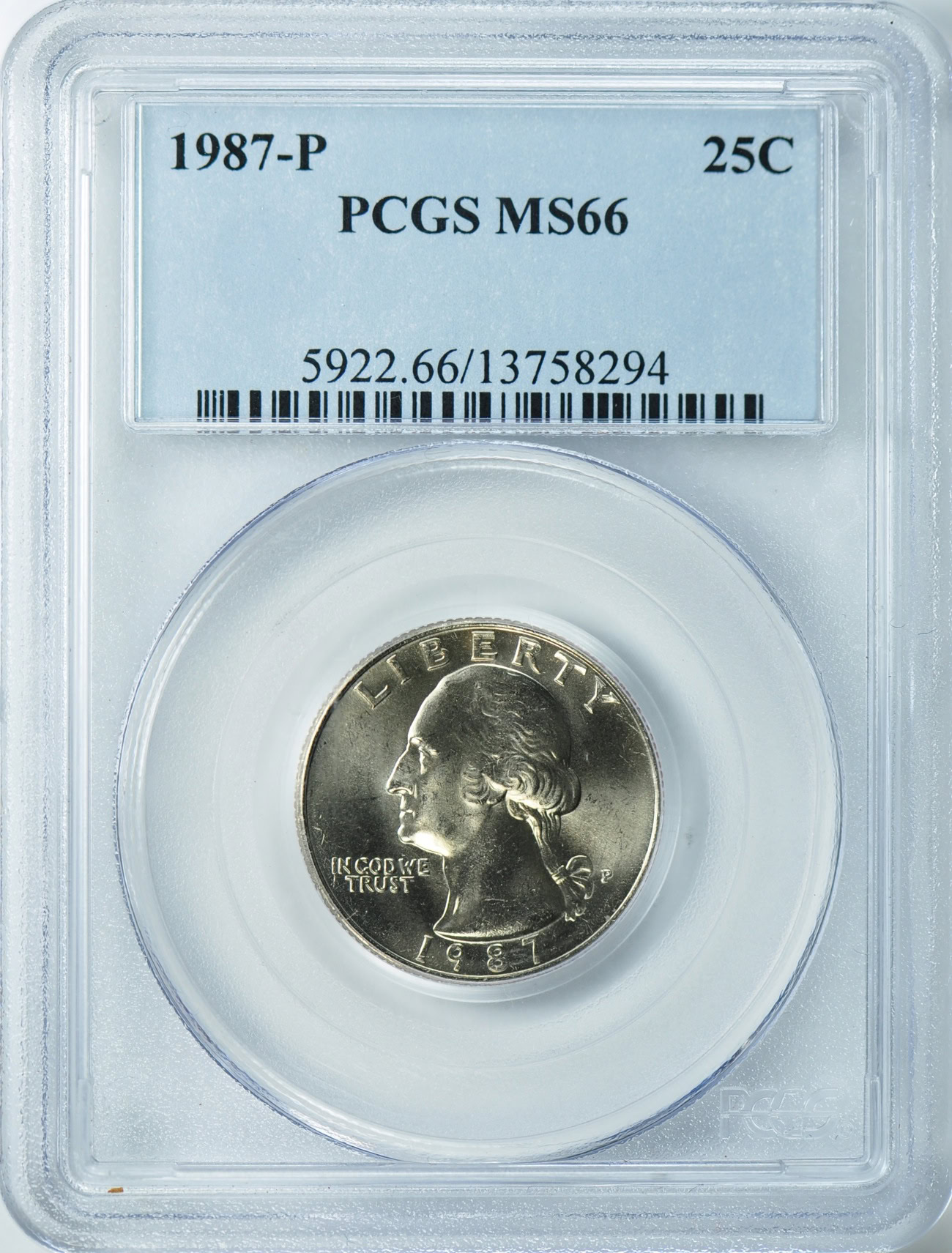 1987-P Washington Quarter PCGS MS-66 (Item 21859