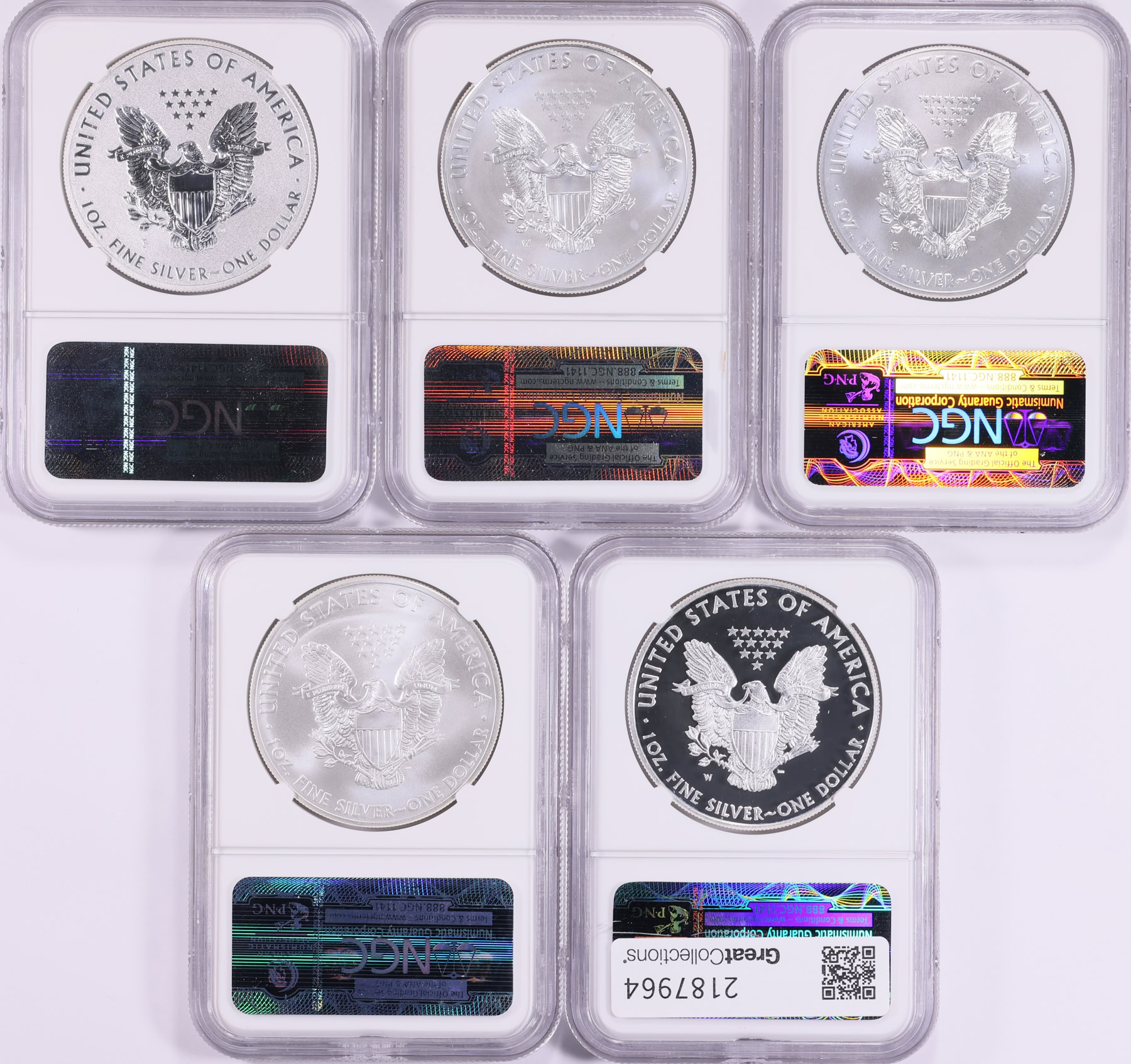 2011 25th Anniversary $1 Silver Eagle Set Early Releases NGC MS-70