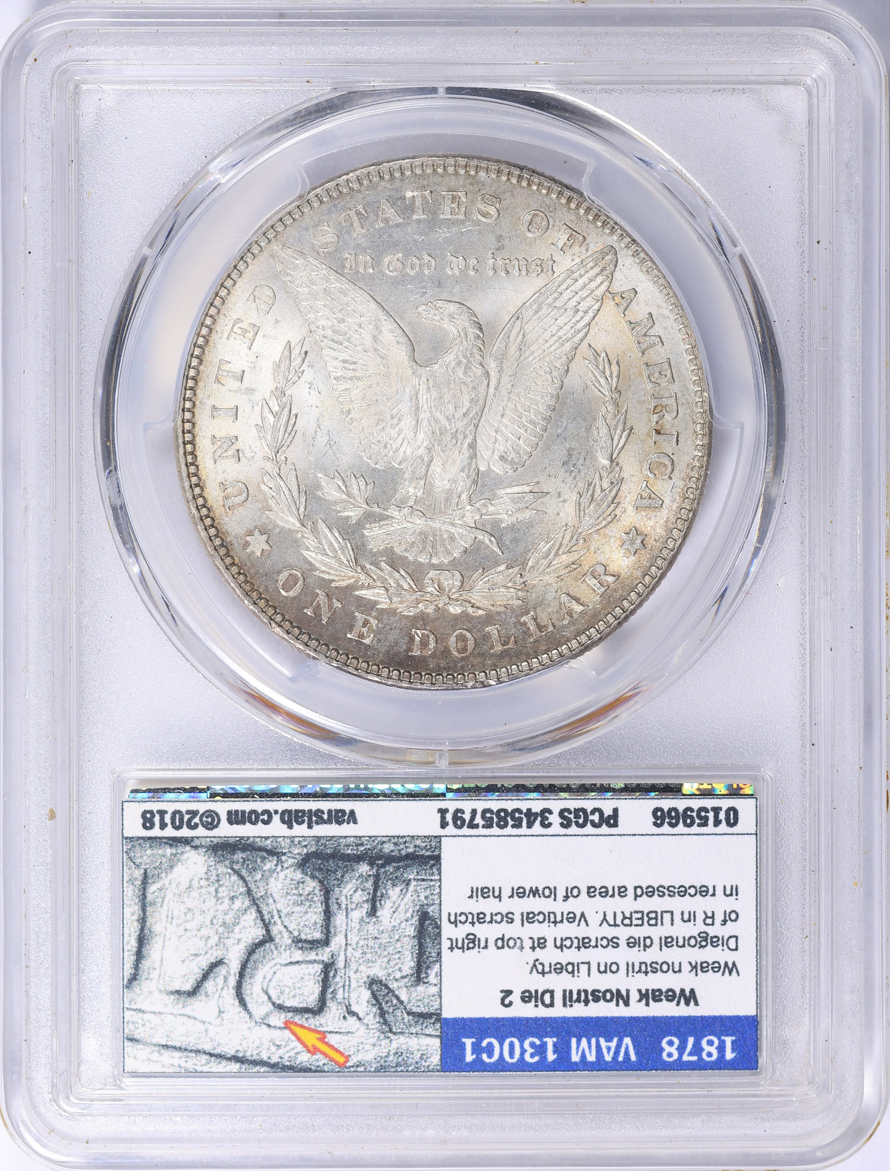 1878 7TF Morgan Silver Dollar Reverse of 1878 PCGS MS-61 (VSS VAM