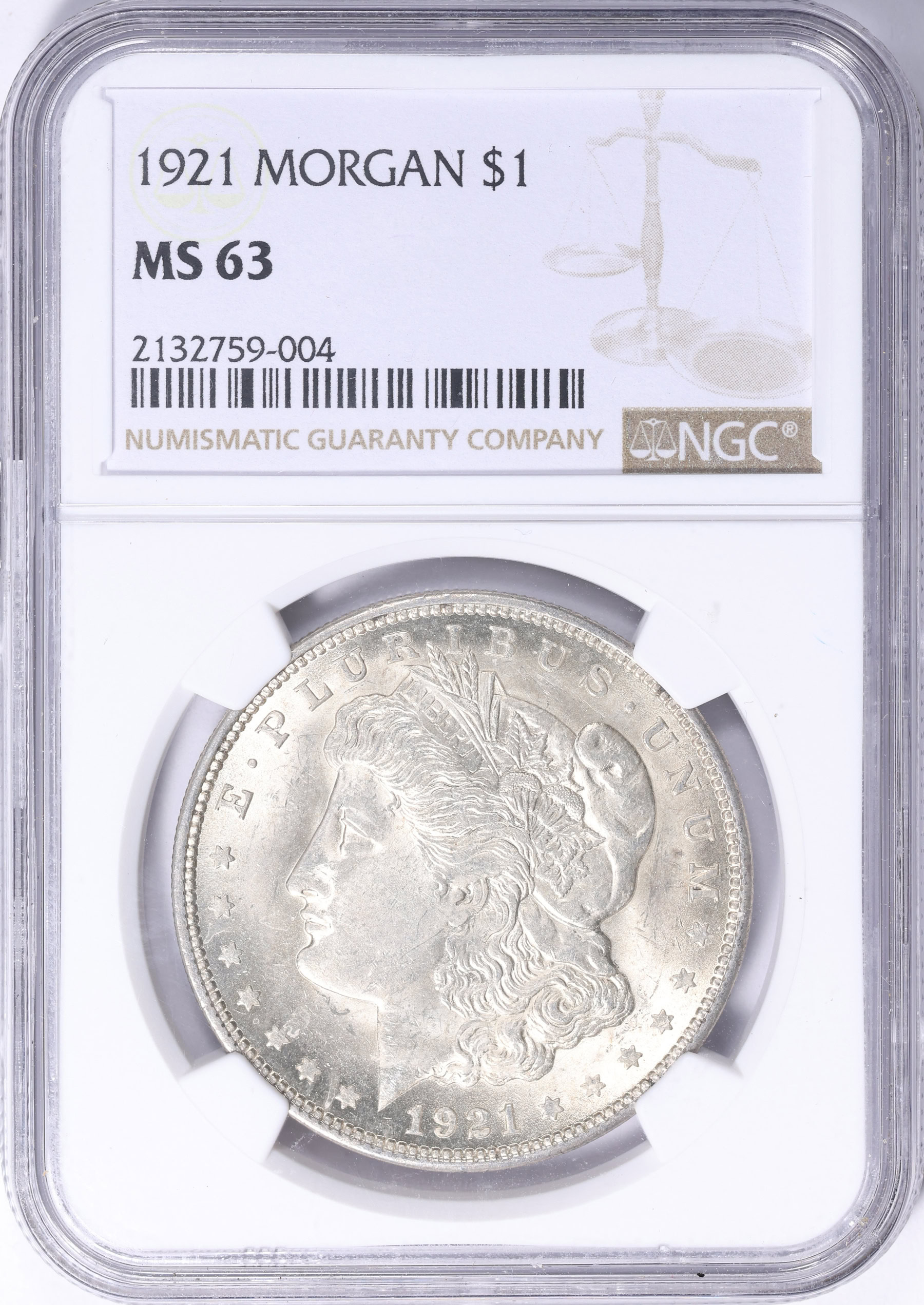 1921 Morgan Silver Dollar NGC MS-63 (VSS VAM-1P) | NGC Cert