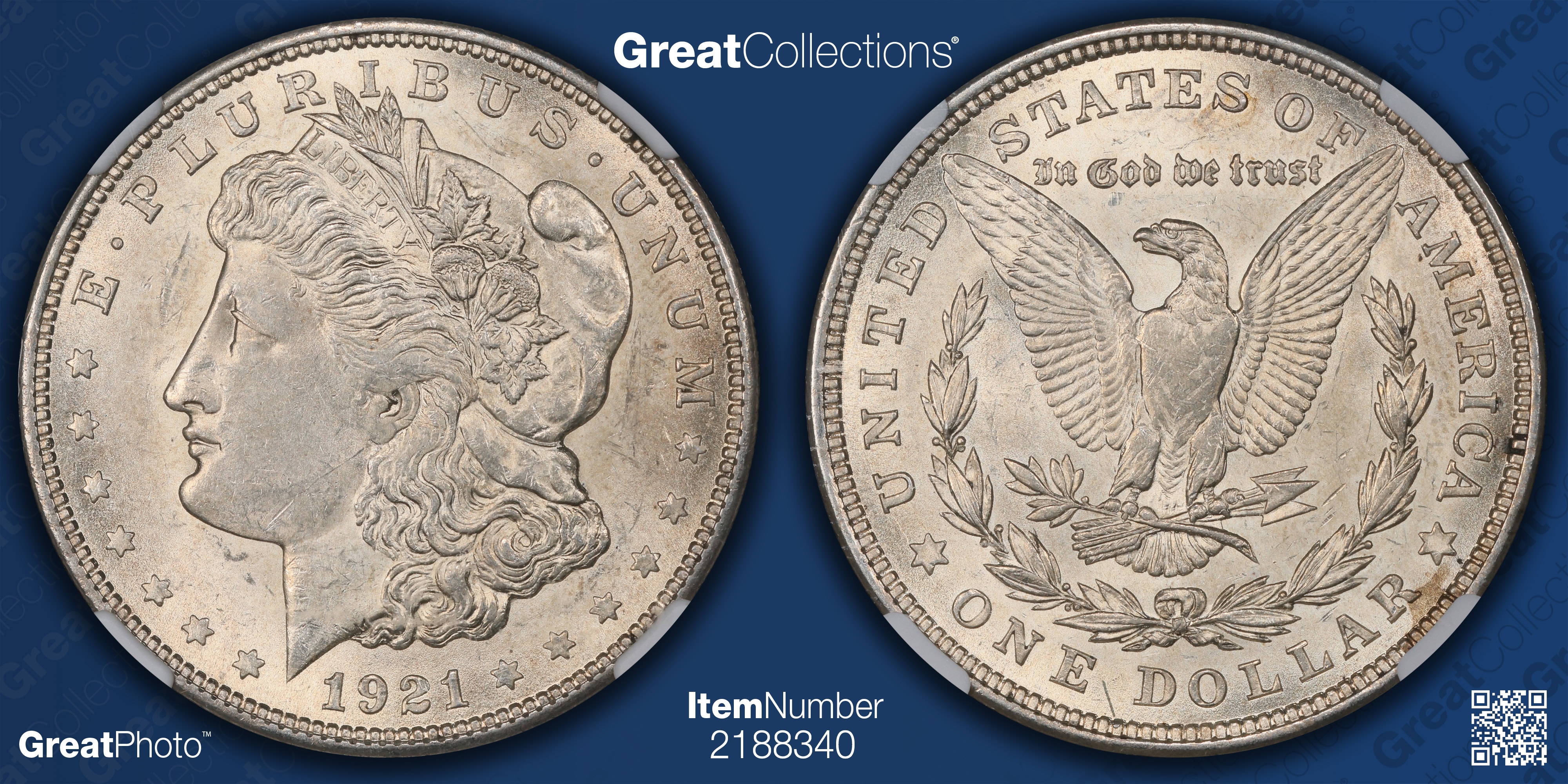 1921 Morgan Silver Dollar NGC MS-63 (VSS VAM-1P) | NGC Cert