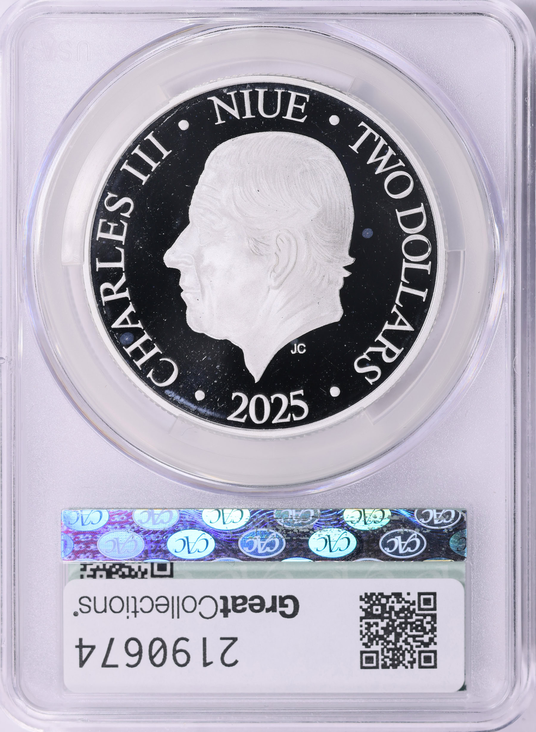 Niue 2025 Silver $2 Yellowstone Moose CACG Proof-67 DCAM (ASW