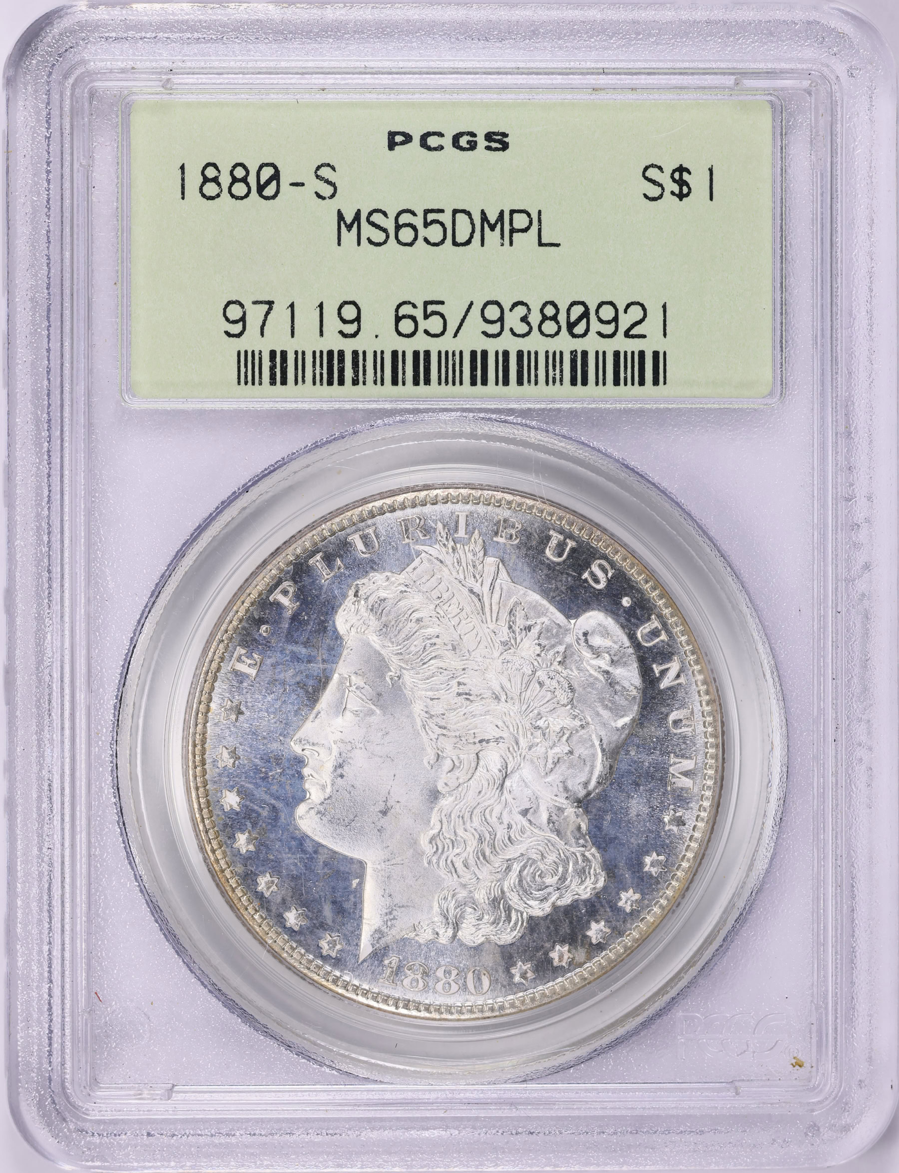 1880-S Morgan Silver Dollar PCGS MS-65 DMPL OGH (Item 2190870