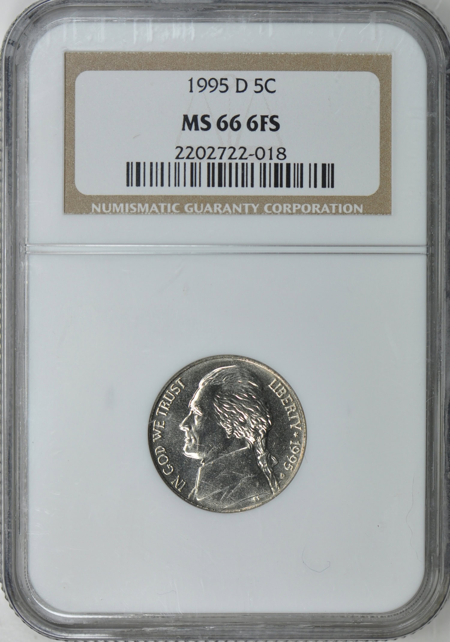 1995-D Jefferson Nickel NGC MS-66 6FS (Item 219105