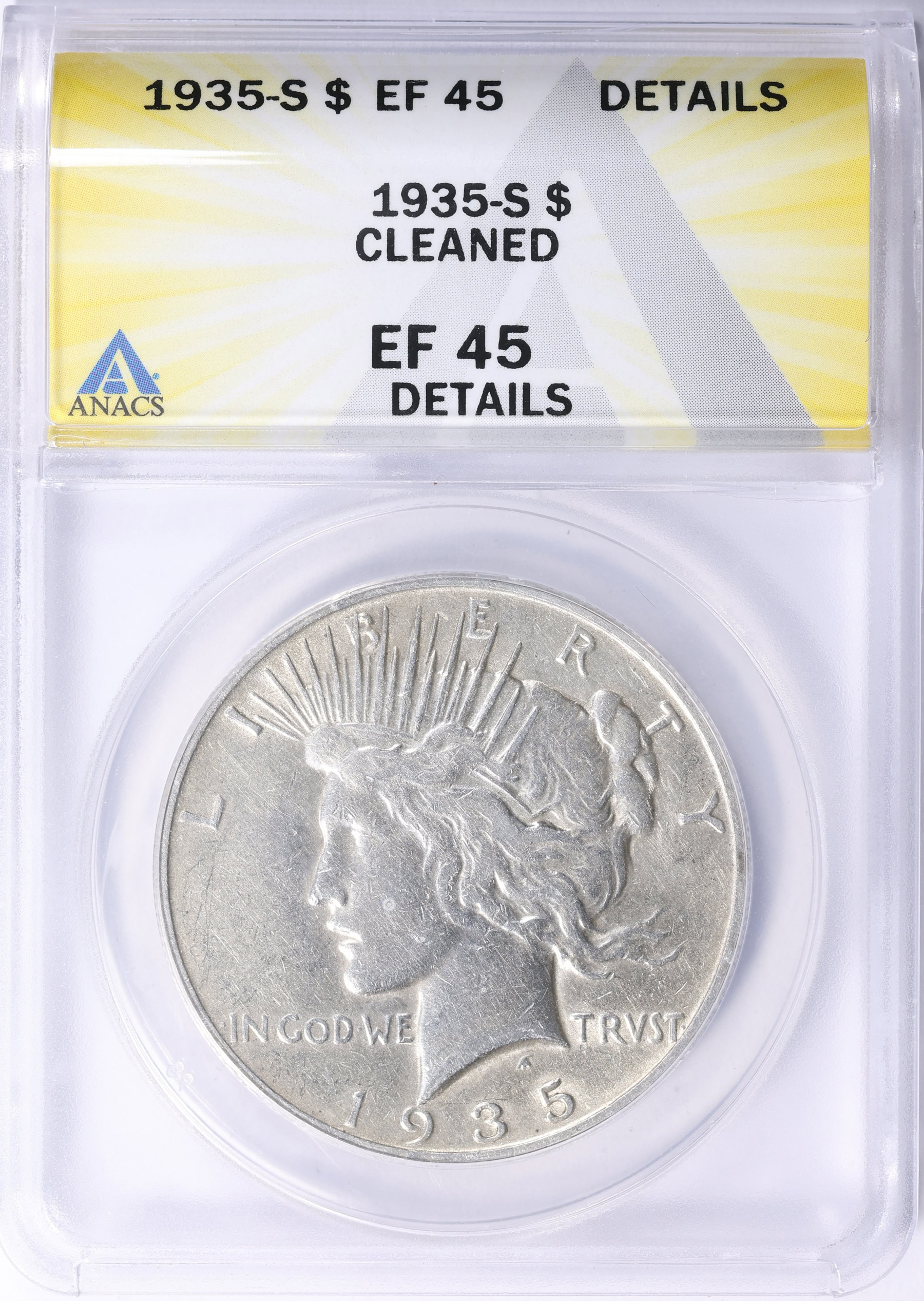 1935-S Peace Silver Dollar ANACS XF-45 Details (Item 2191124