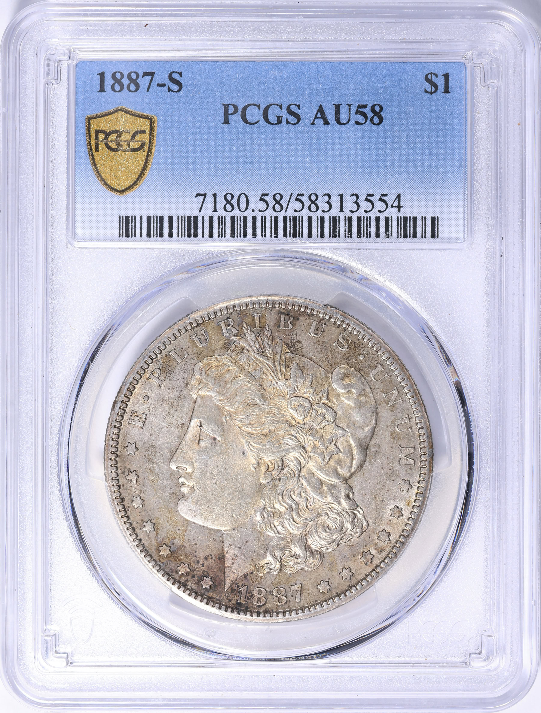 1887-S Morgan Silver Dollar PCGS AU-58 (Item 2191126