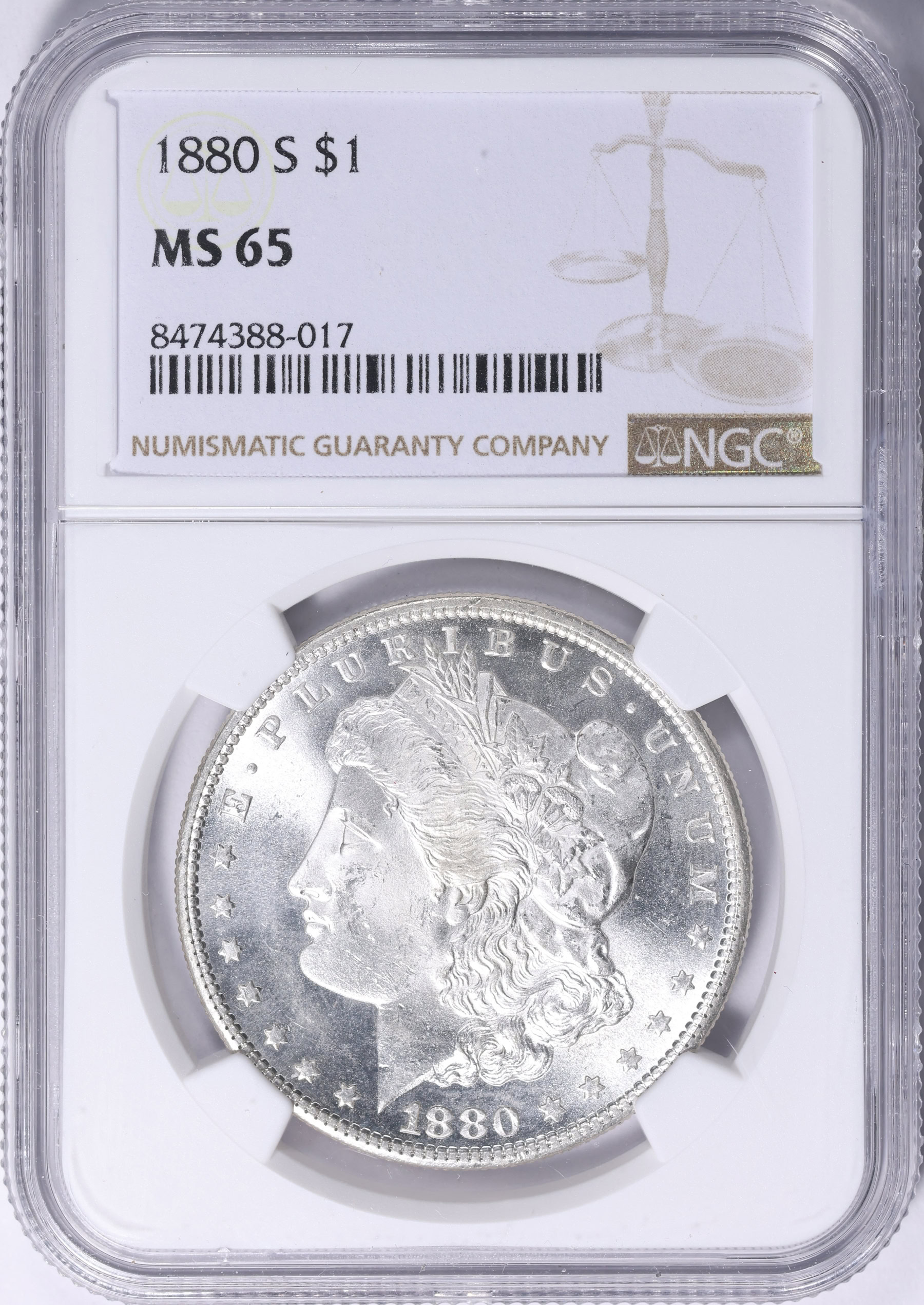 1880-S Morgan Silver Dollar NGC MS-65 (Item 2191136
