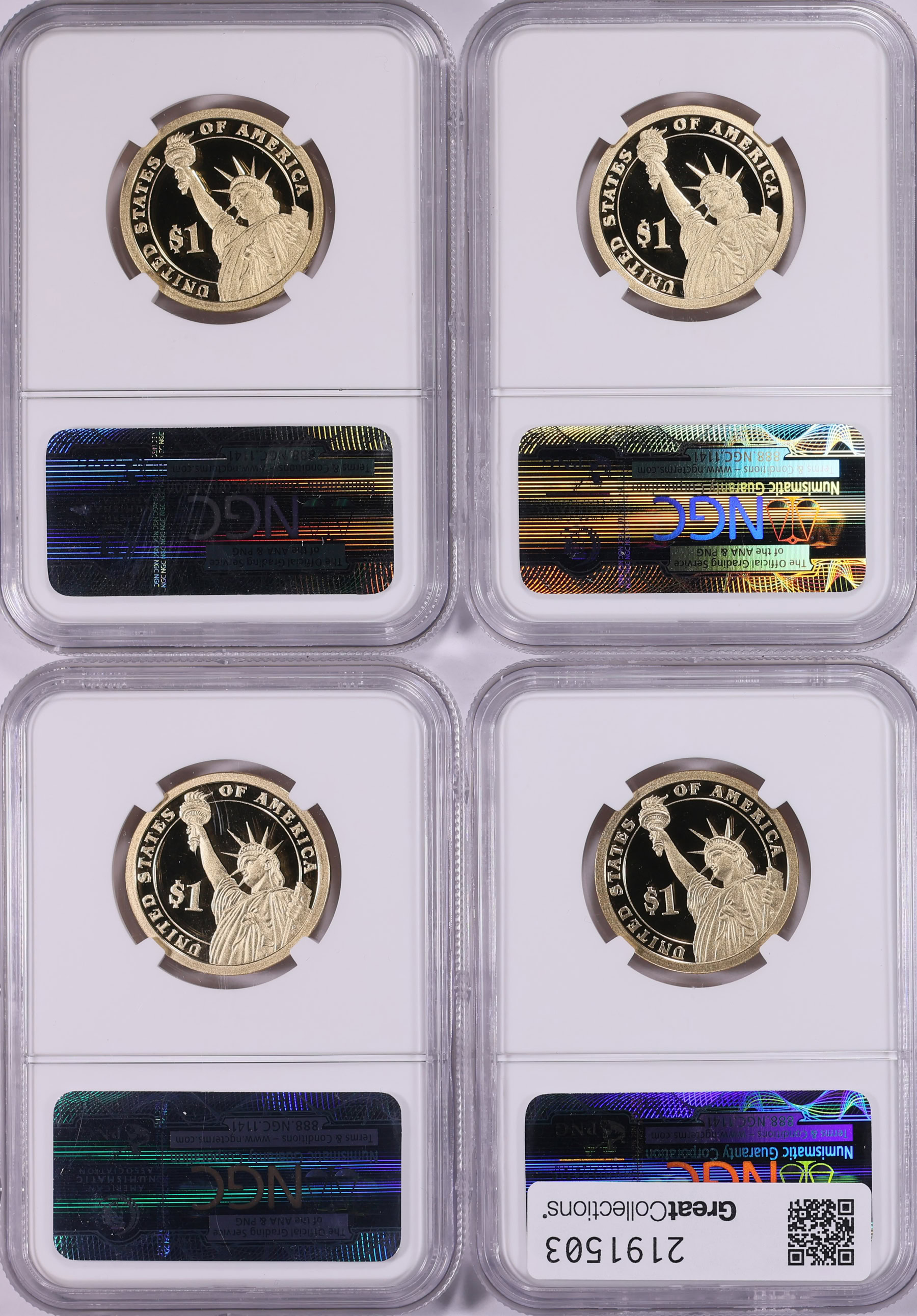 2014-S Presidential Dollar Set NGC Proof-70 UC (4 Coins) (Item