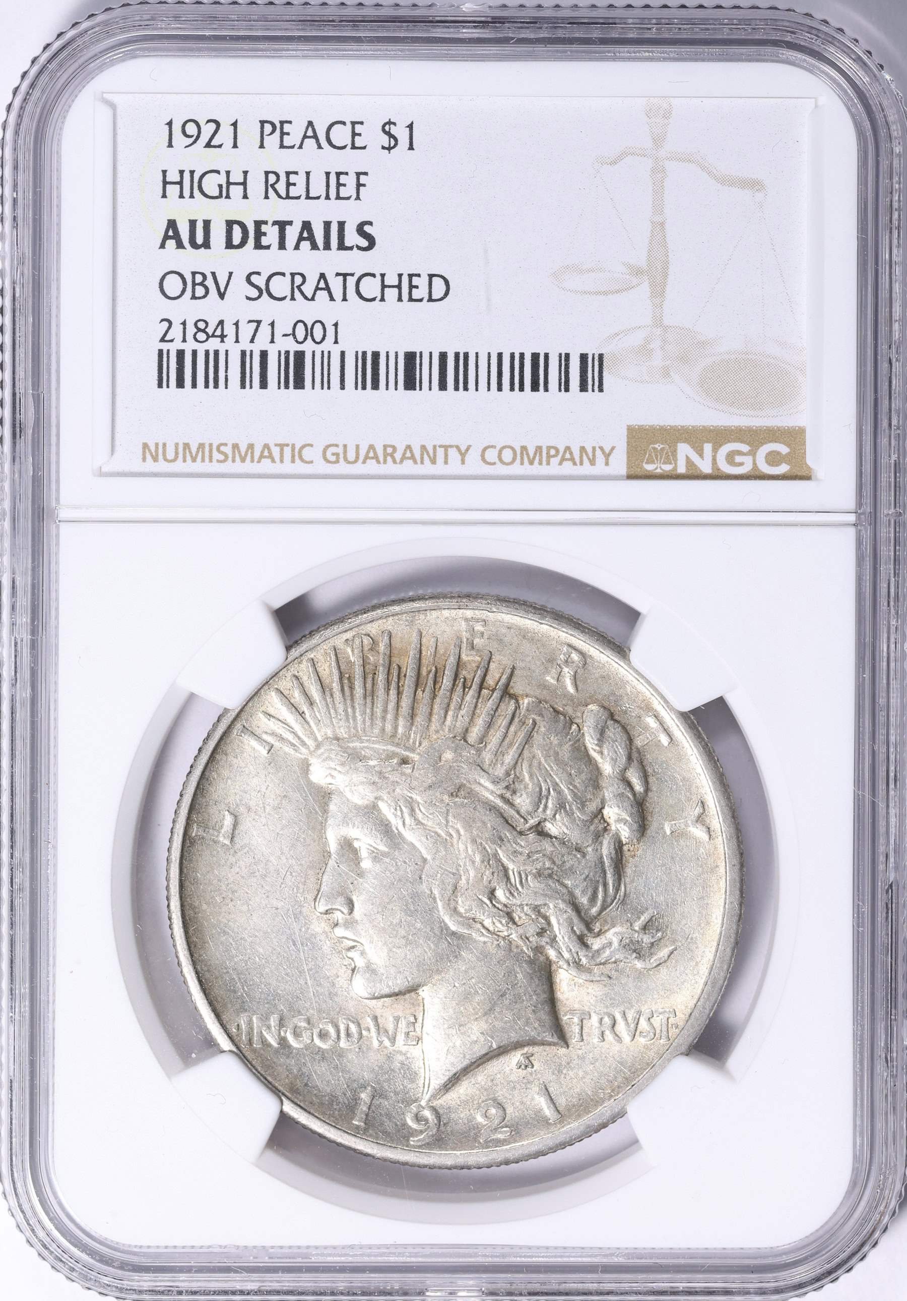 1921 Peace Silver Dollar High Relief NGC AU Details (Item 2191768