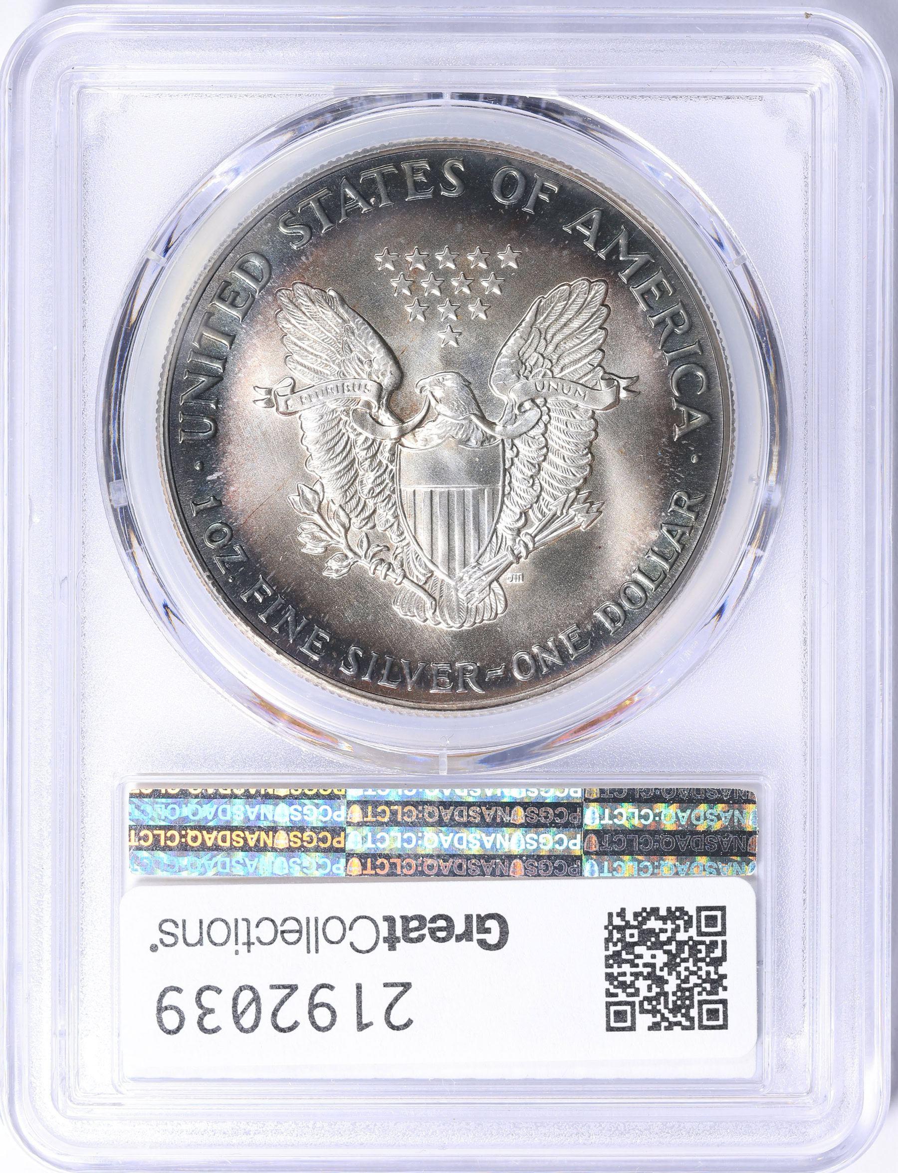 1987 $1 Silver Eagle PCGS MS-68 (Toned) (Item 2192039