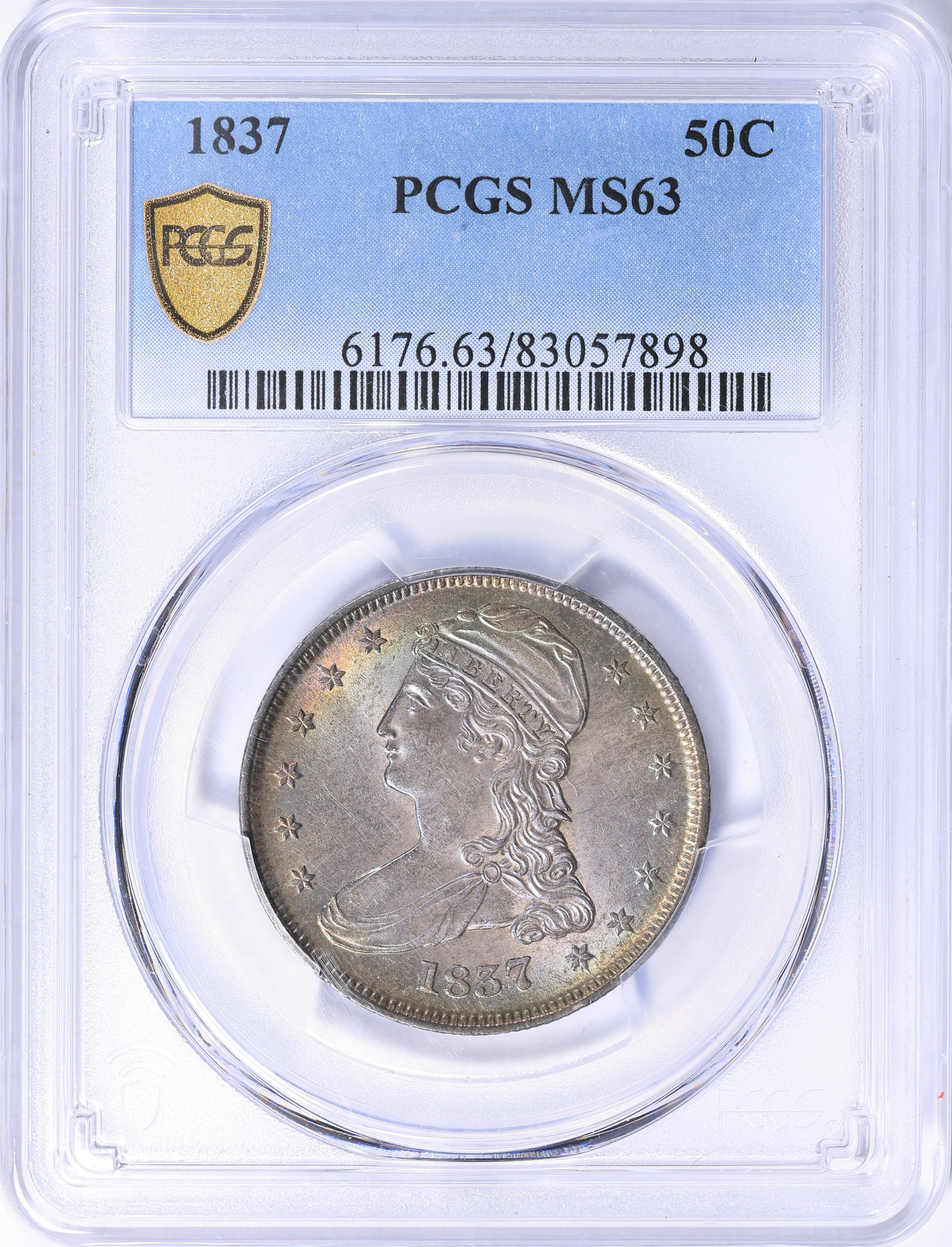 1837 Capped Bust Half Dollar PCGS MS-63 (Toned) (Item 2192098