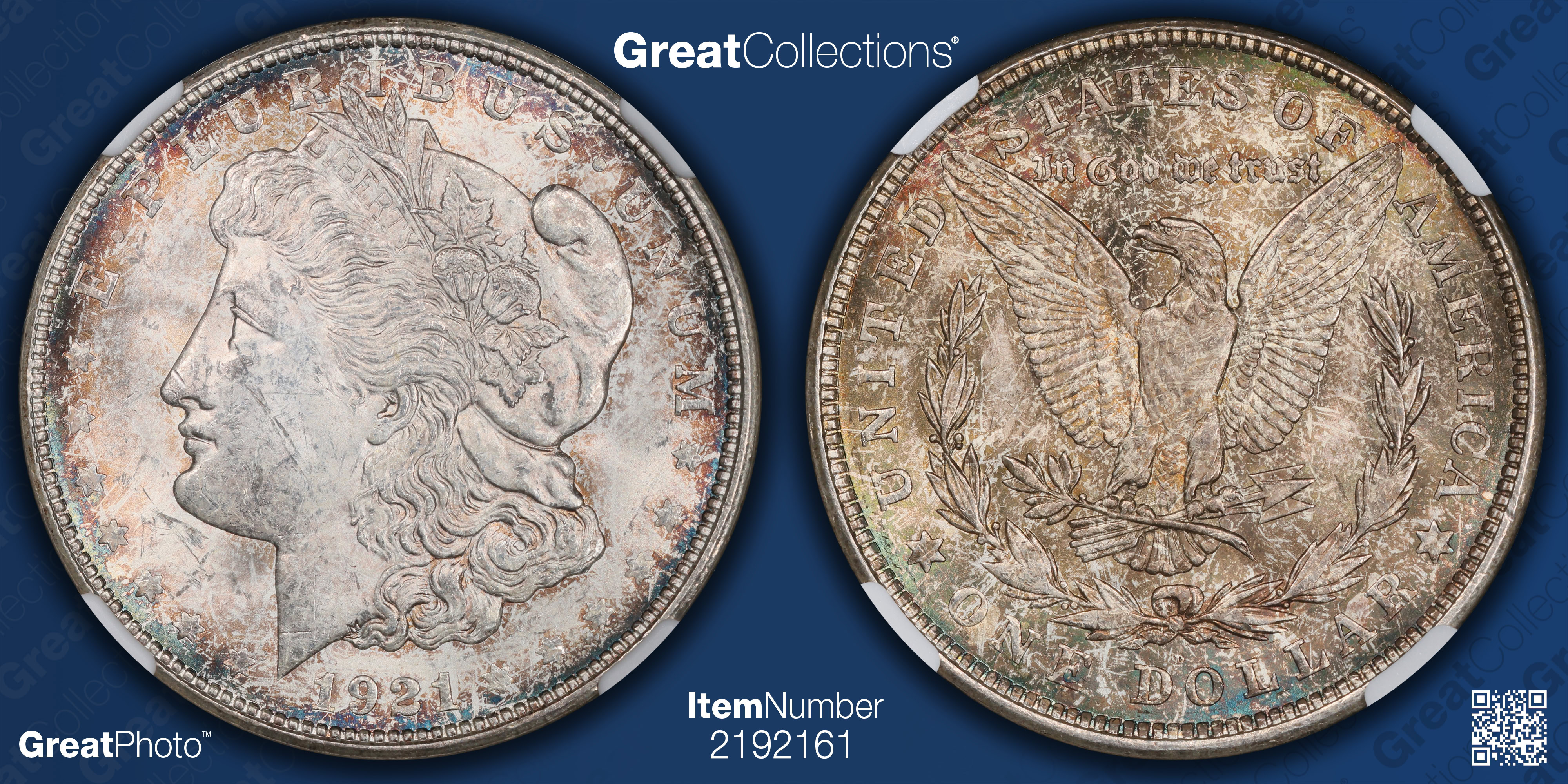 1921-D Morgan Silver Dollar NGC MS-64 (Toned) (Item 2192161