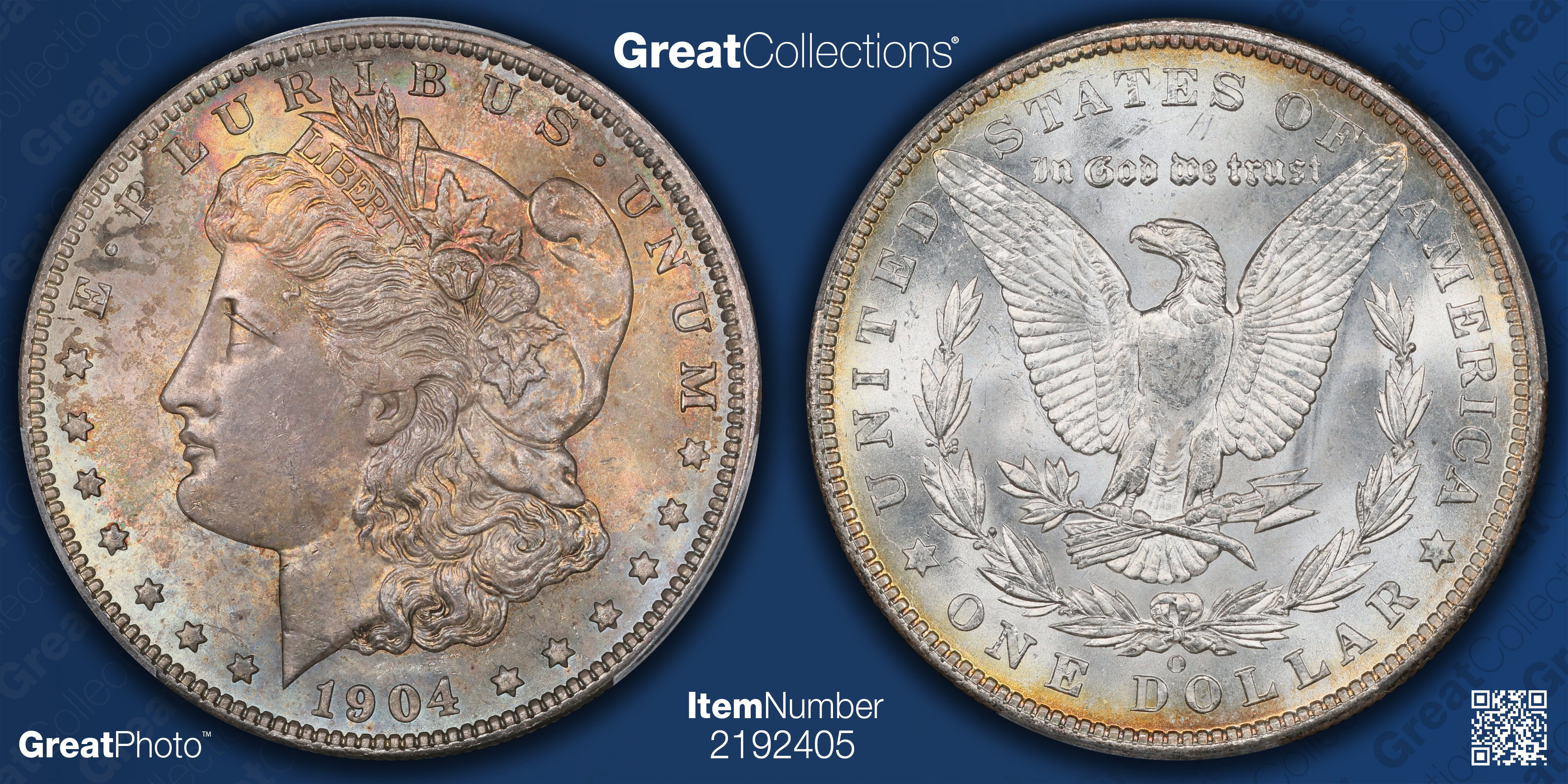 1904-O Morgan Silver Dollar PCGS MS-64 (Toned) (Item 2192405