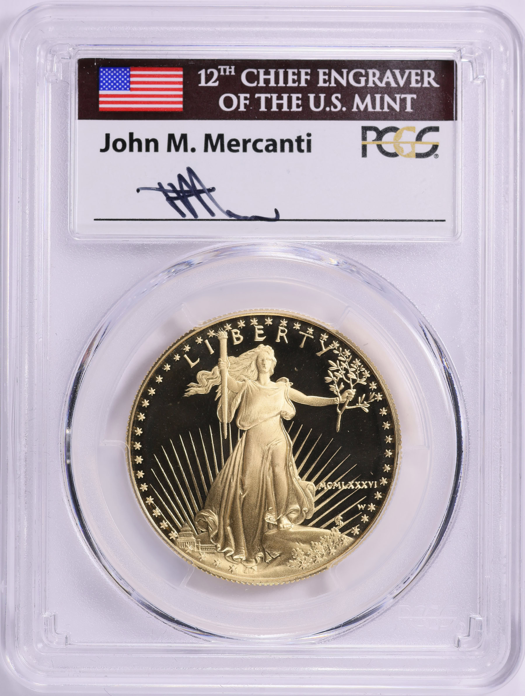 1986-W $50 One-Ounce Gold American Eagle PCGS Proof-70 DCAM (John