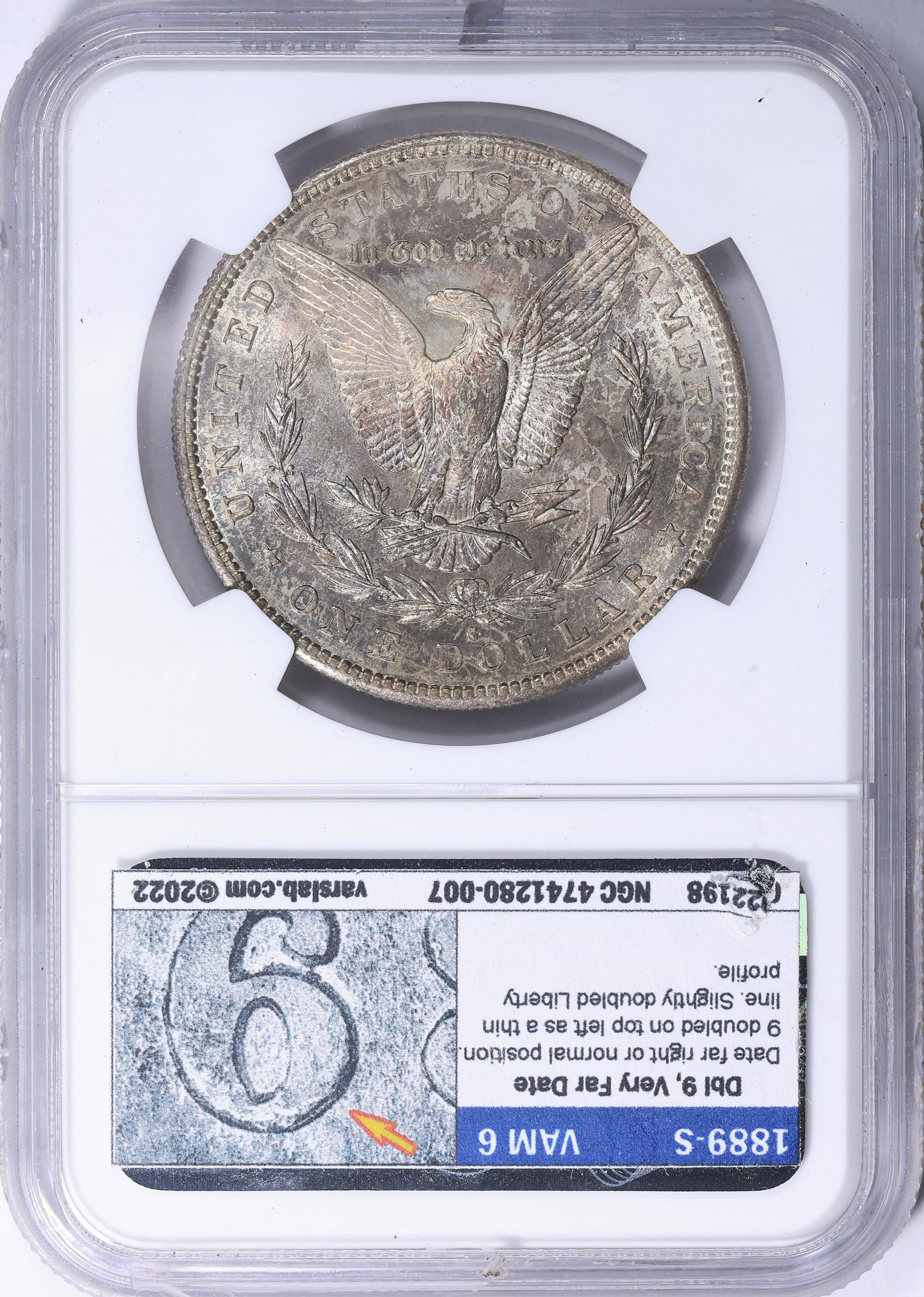 1889-S Morgan Silver Dollar NGC MS-64 (CAC Green) (VSS VAM-6