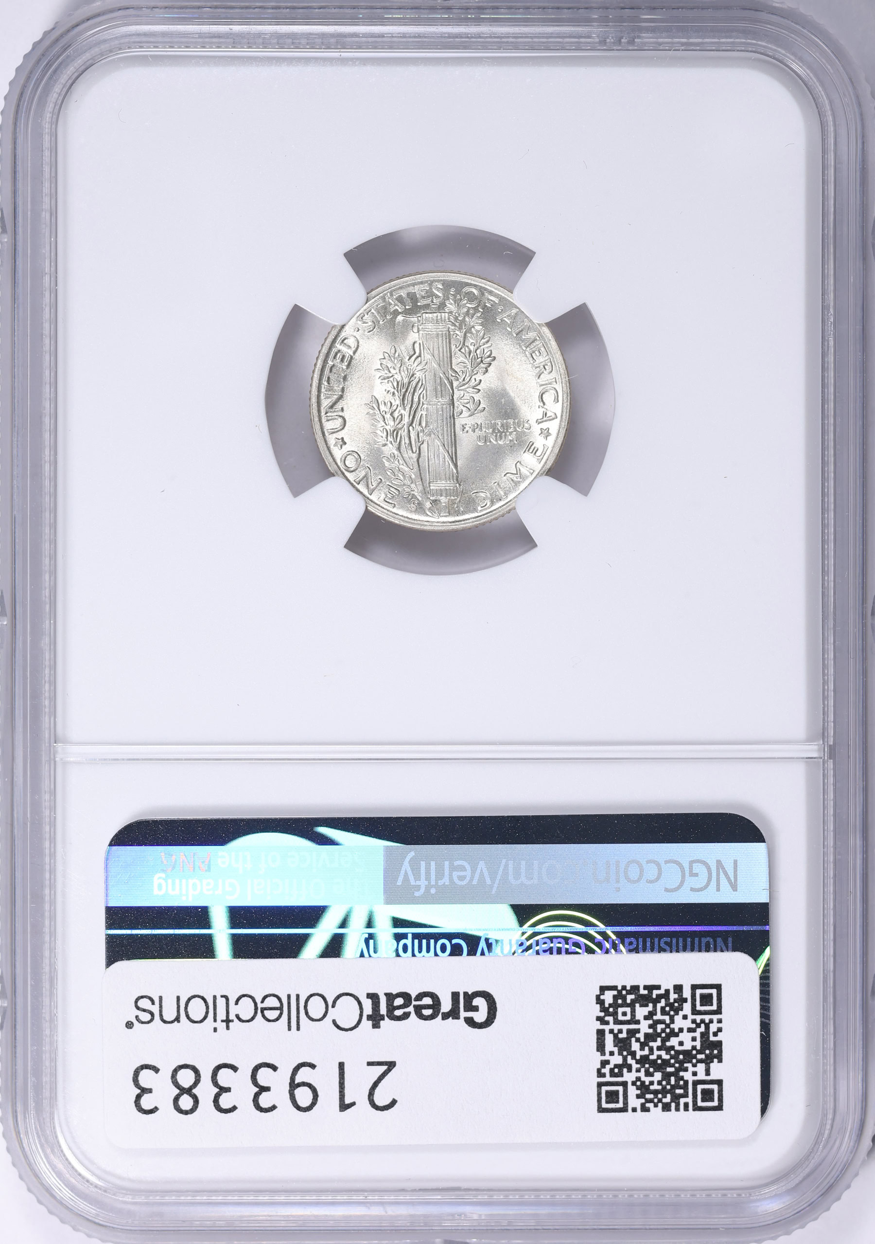 1945-S Mercury Dime TRUMPET S NGC MS-66 | NGC Cert #8710105-004