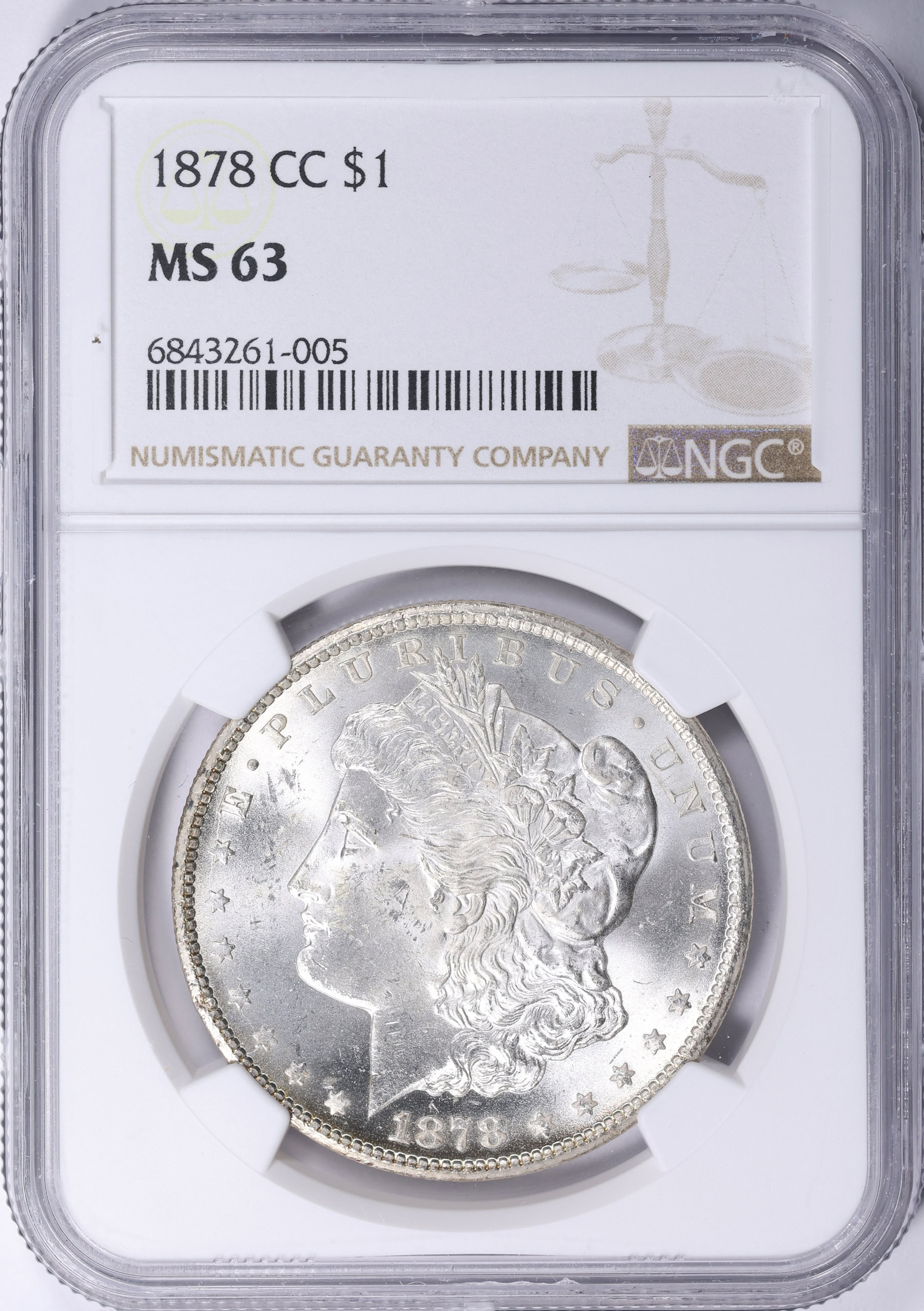 1878-CC Morgan Silver Dollar NGC MS-63 (Item 2194313