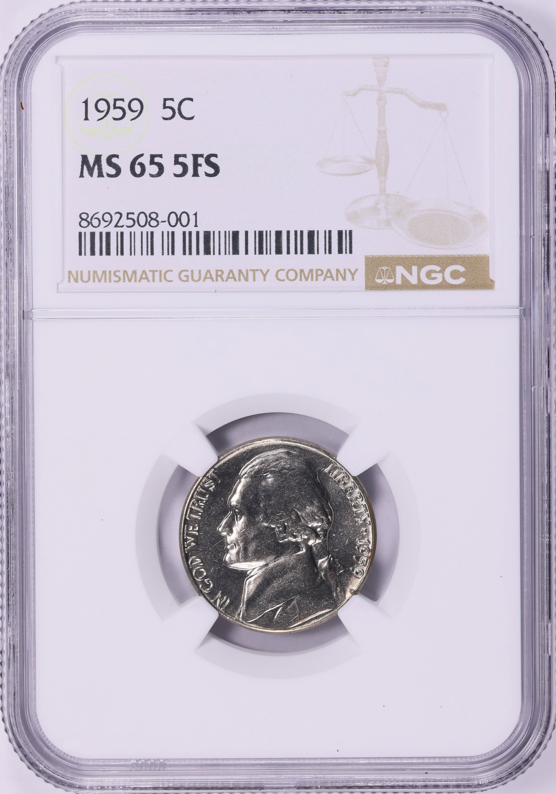 1959 Jefferson Nickel NGC MS-65 5FS (Item 2194575
