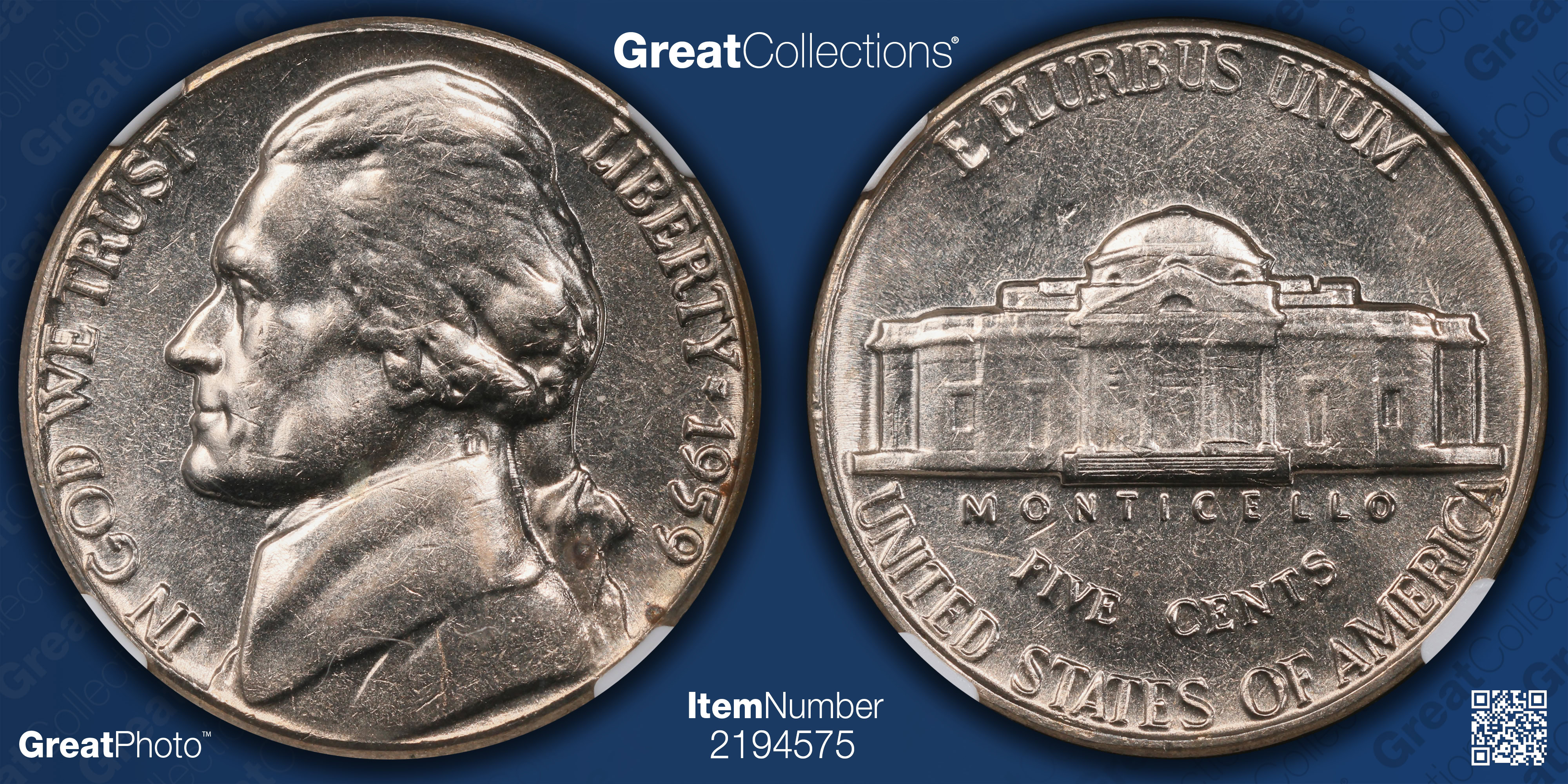 1959 Jefferson Nickel NGC MS-65 5FS (Item 2194575