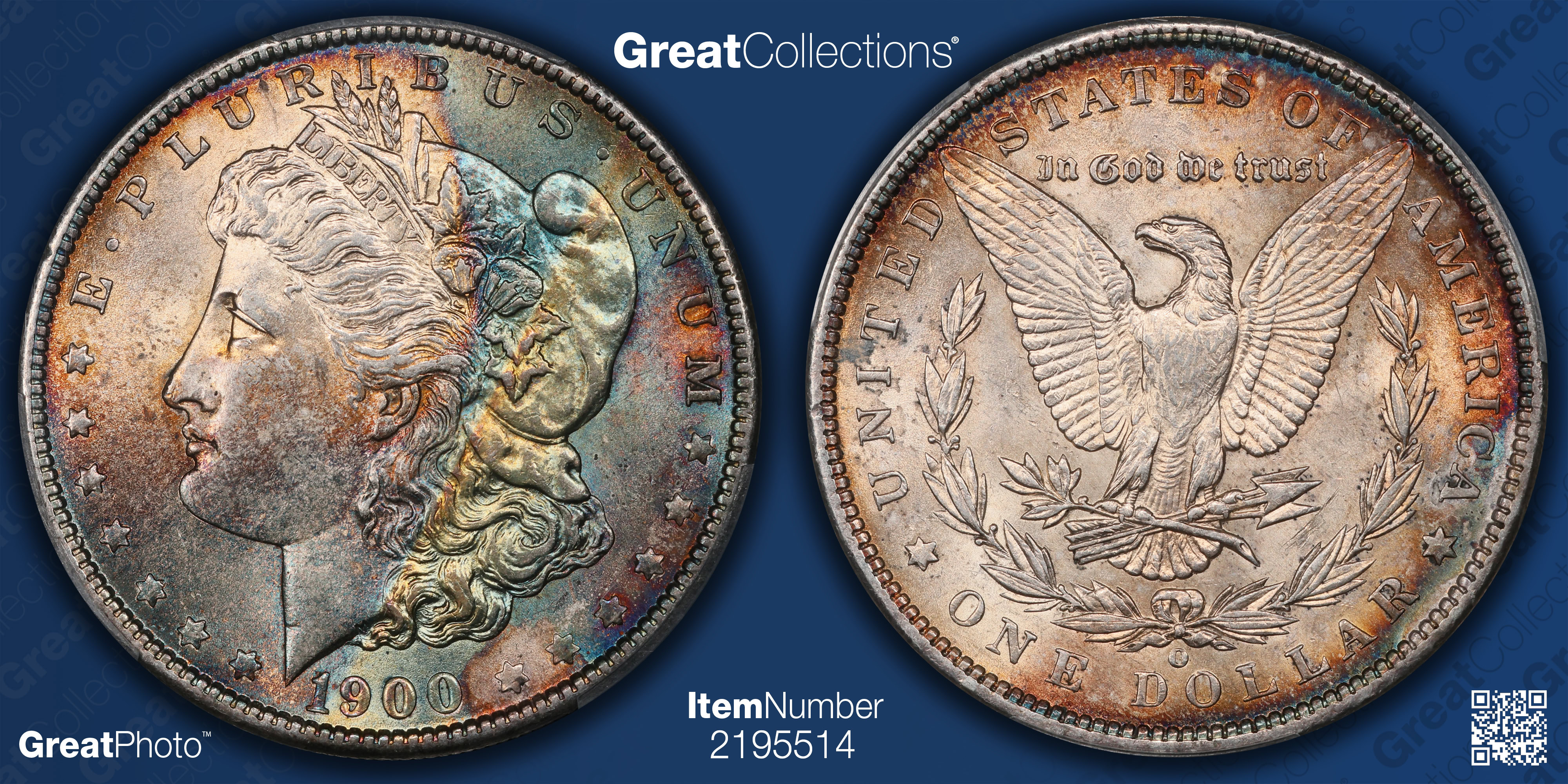 1900-O Morgan Silver Dollar PCGS MS-62 (Toned) (Item 2195514