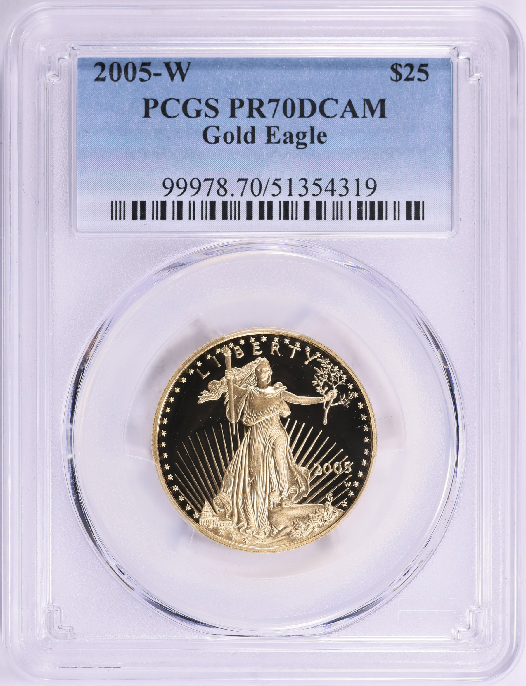 2006年　アメリカ　25セント5枚セット　PCGS PR70　 DCAM 2005-W $25 Half-Ounce Gold American Eagle PCGS Proof-70 DCAM (Item