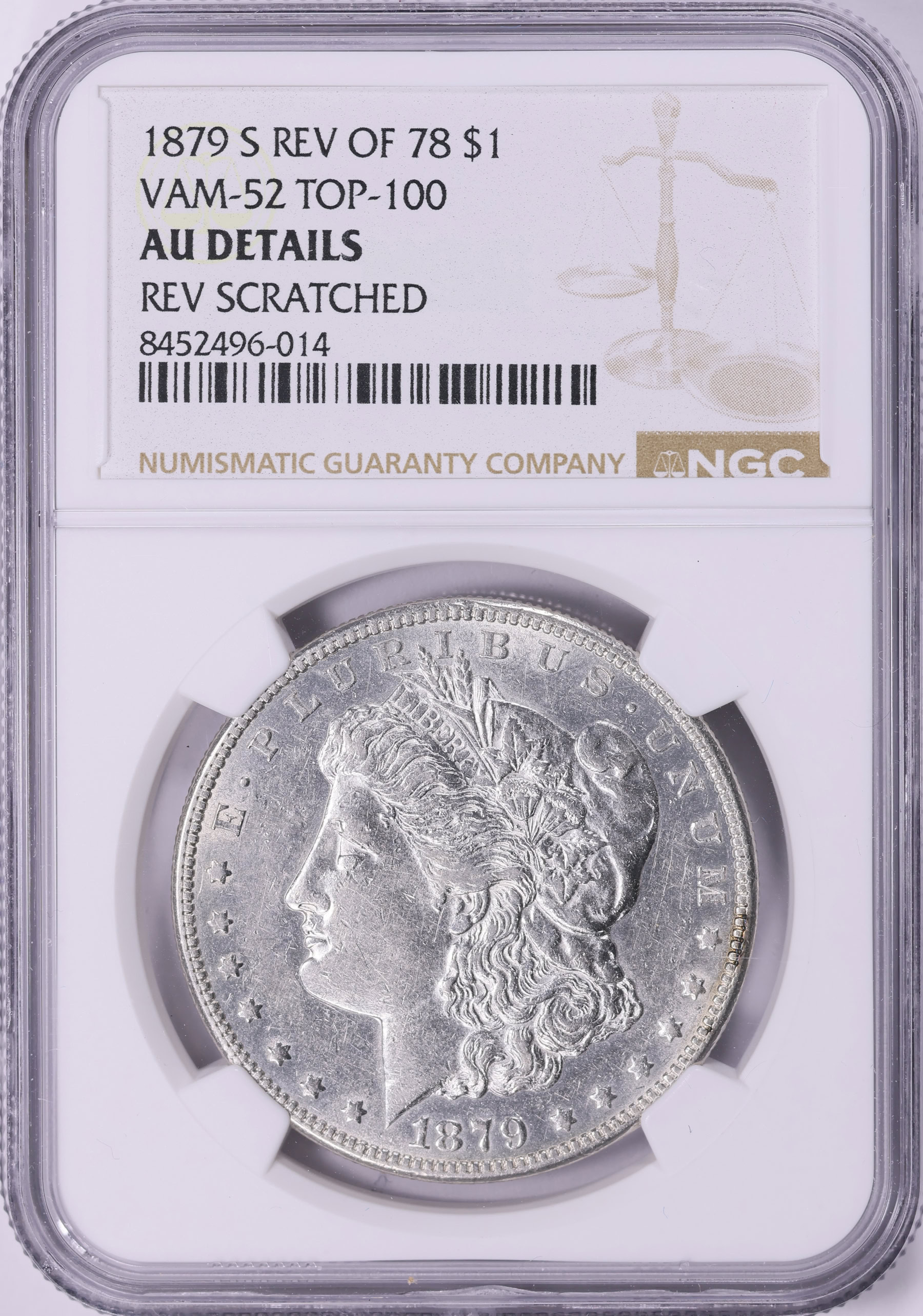 1879-S Morgan Silver Dollar Reverse of 1878 VAM-52 *Top 100* NGC