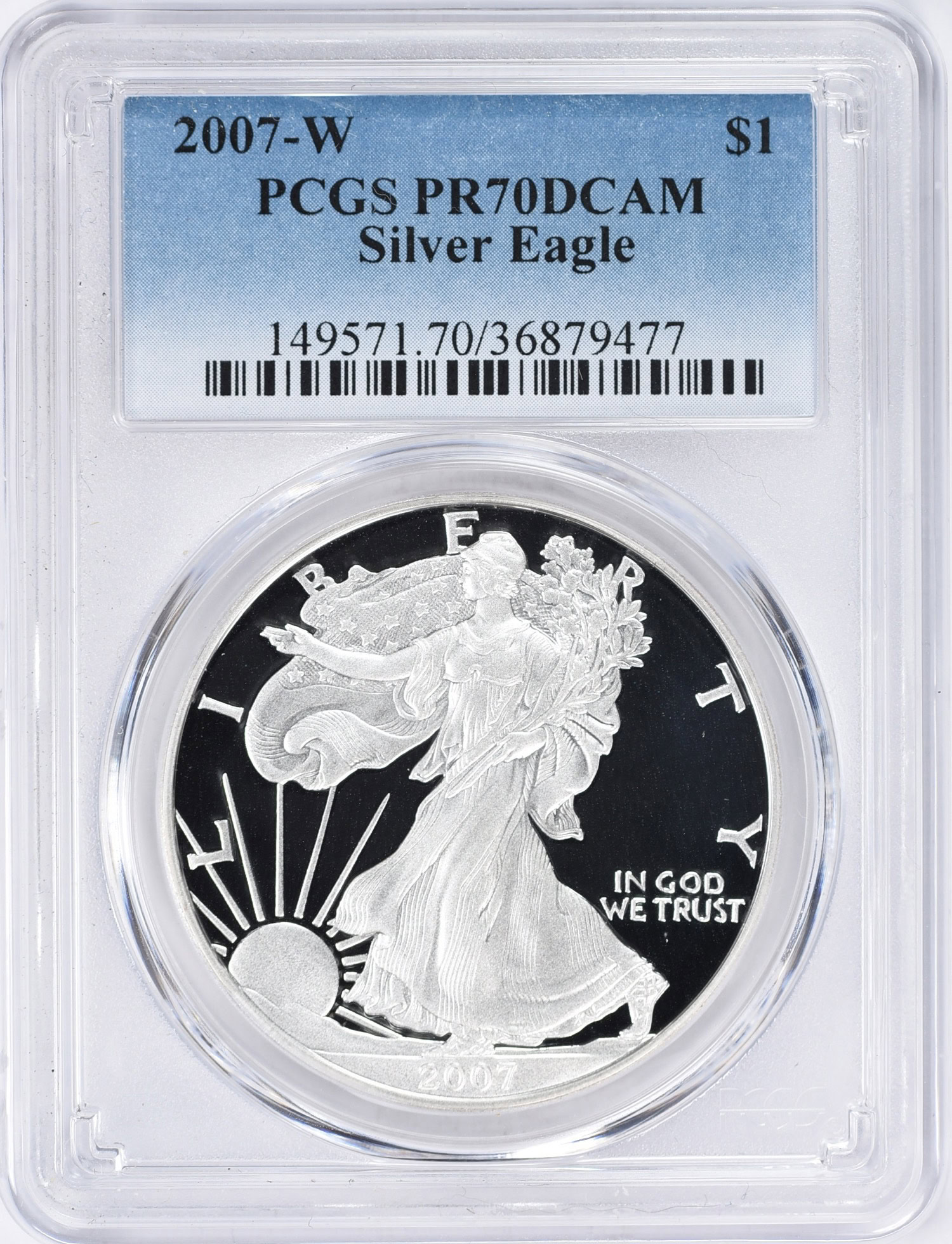 2007-W $1 Silver Eagle PCGS Proof-70 DCAM (Item 2201290