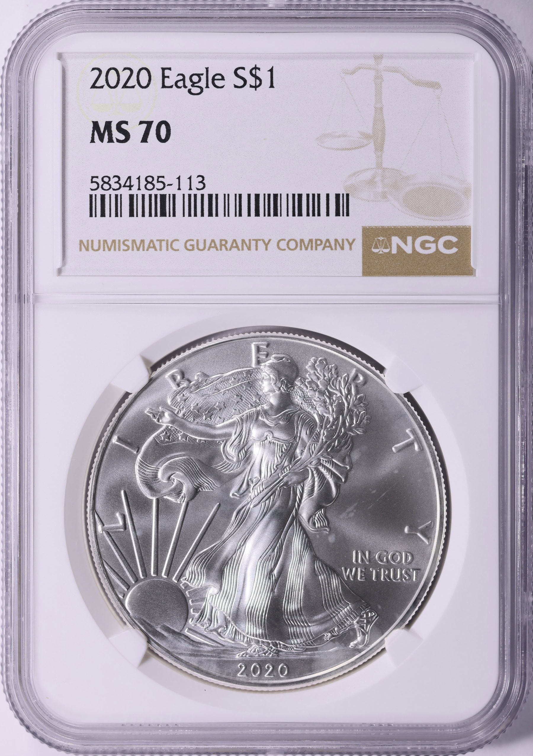 値下　米国　2020年 イーグル1＄銀貨　トランプ絵柄　NGC MS70FDI 値下 米国 2020年 イーグル1＄銀貨 トランプ絵柄 NGC MS70FDI 値下