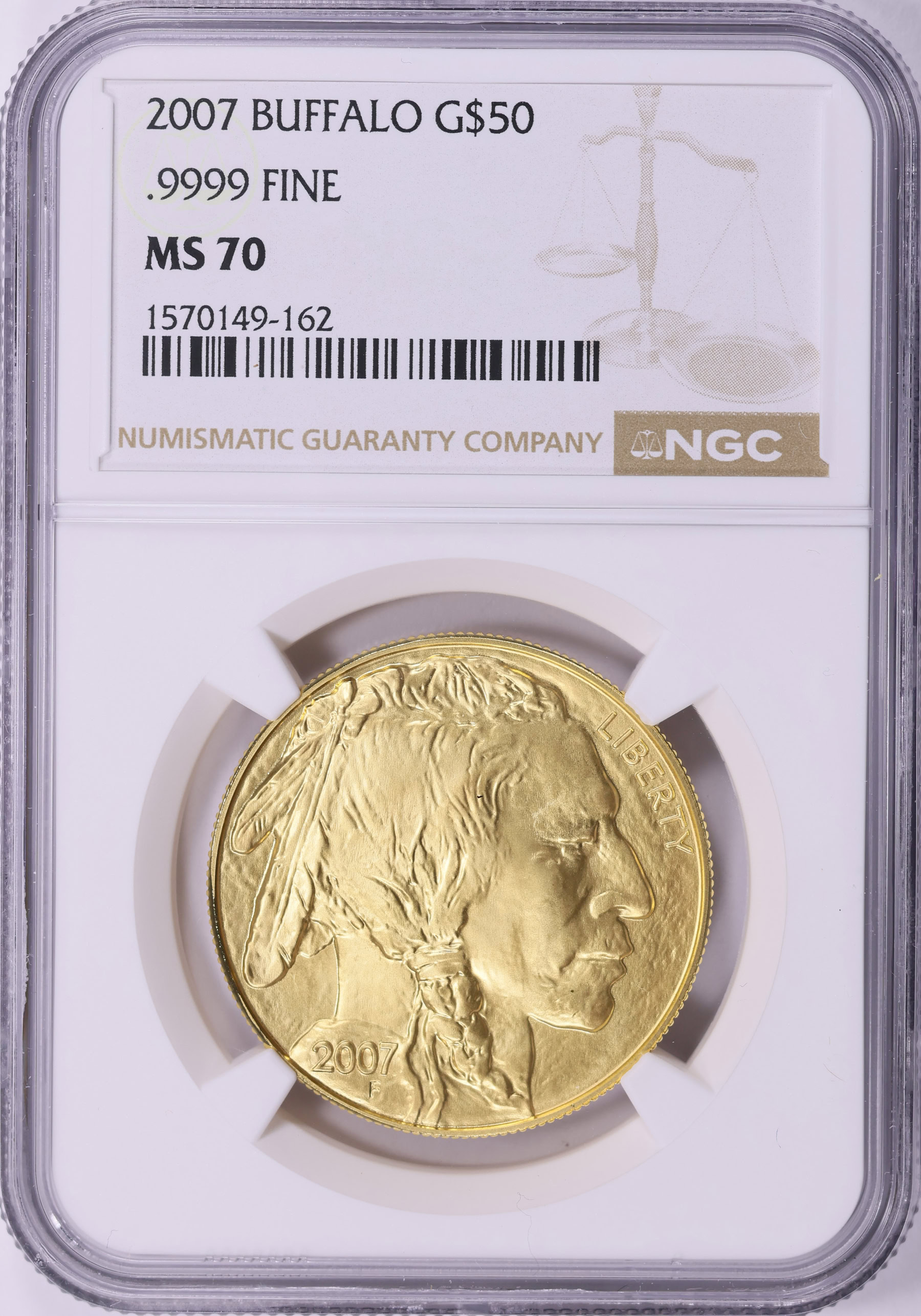 2007 $50 One-Ounce Gold American Buffalo NGC MS-70 (Item 2202304