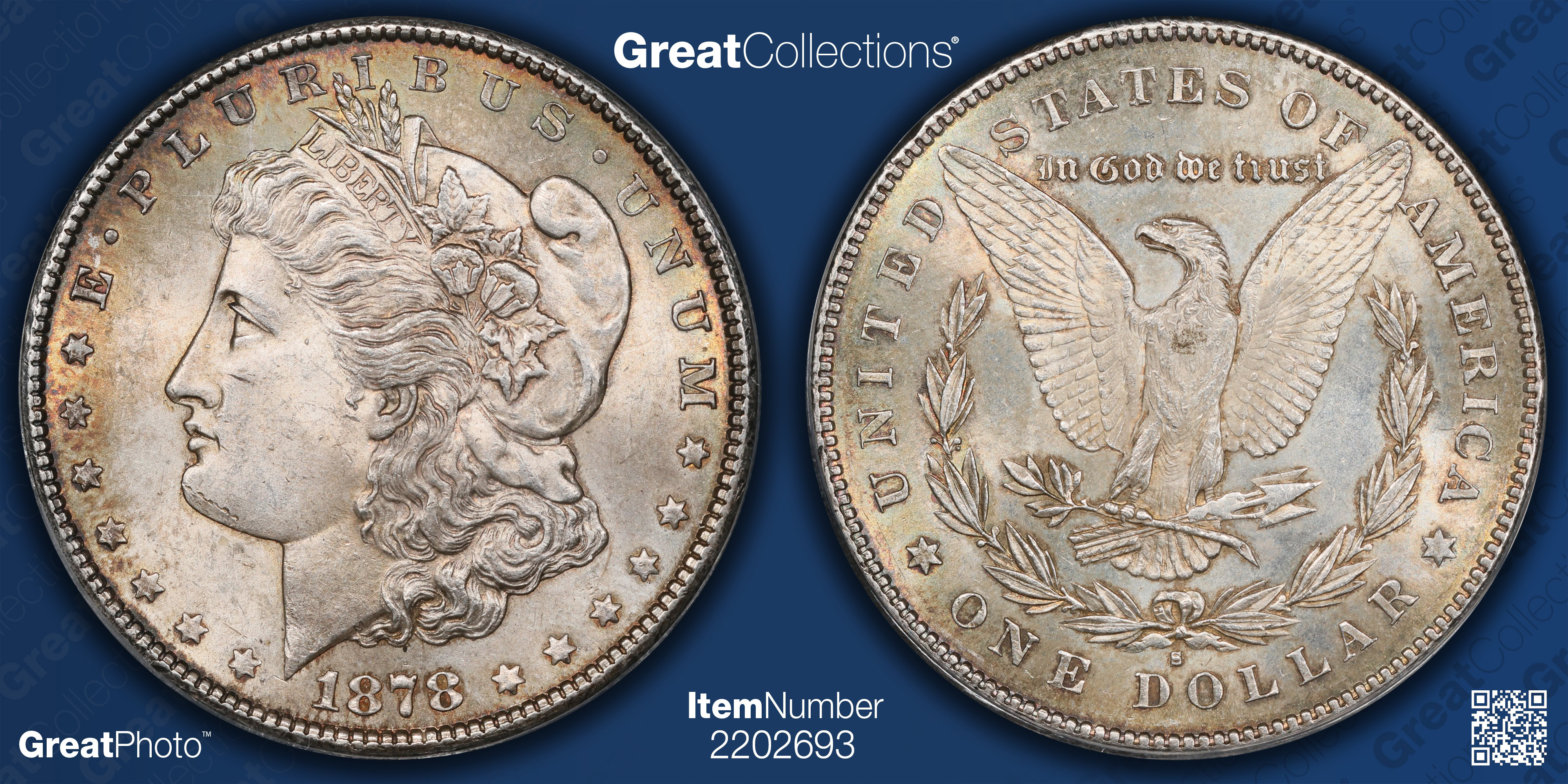 1878-S Morgan Silver Dollar ANACS MS-62 (Toned) (Item 2202693