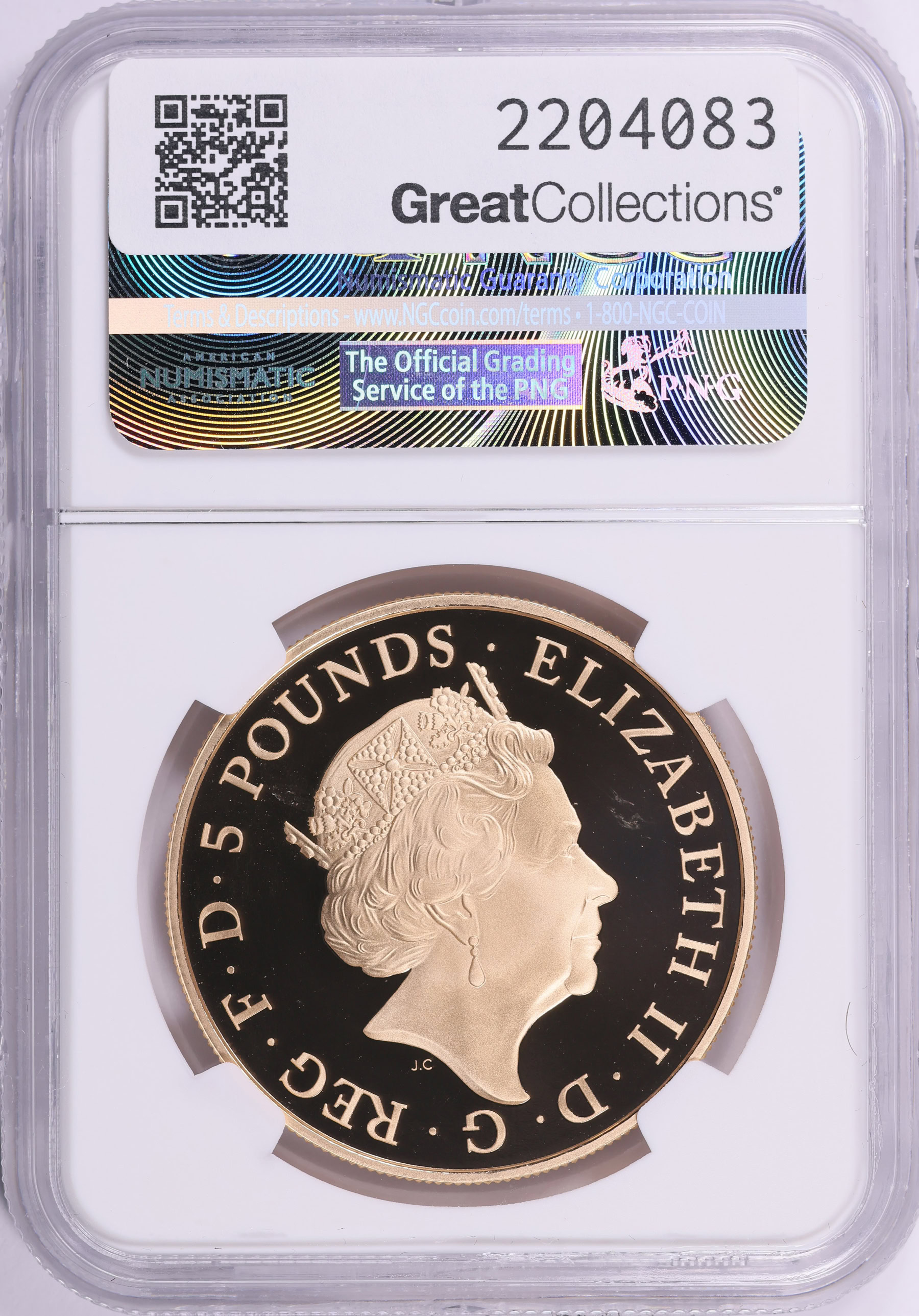 Great Britain 2015 Gold £5 Royal Birth NGC Gem Proof (AGW = 1.1771