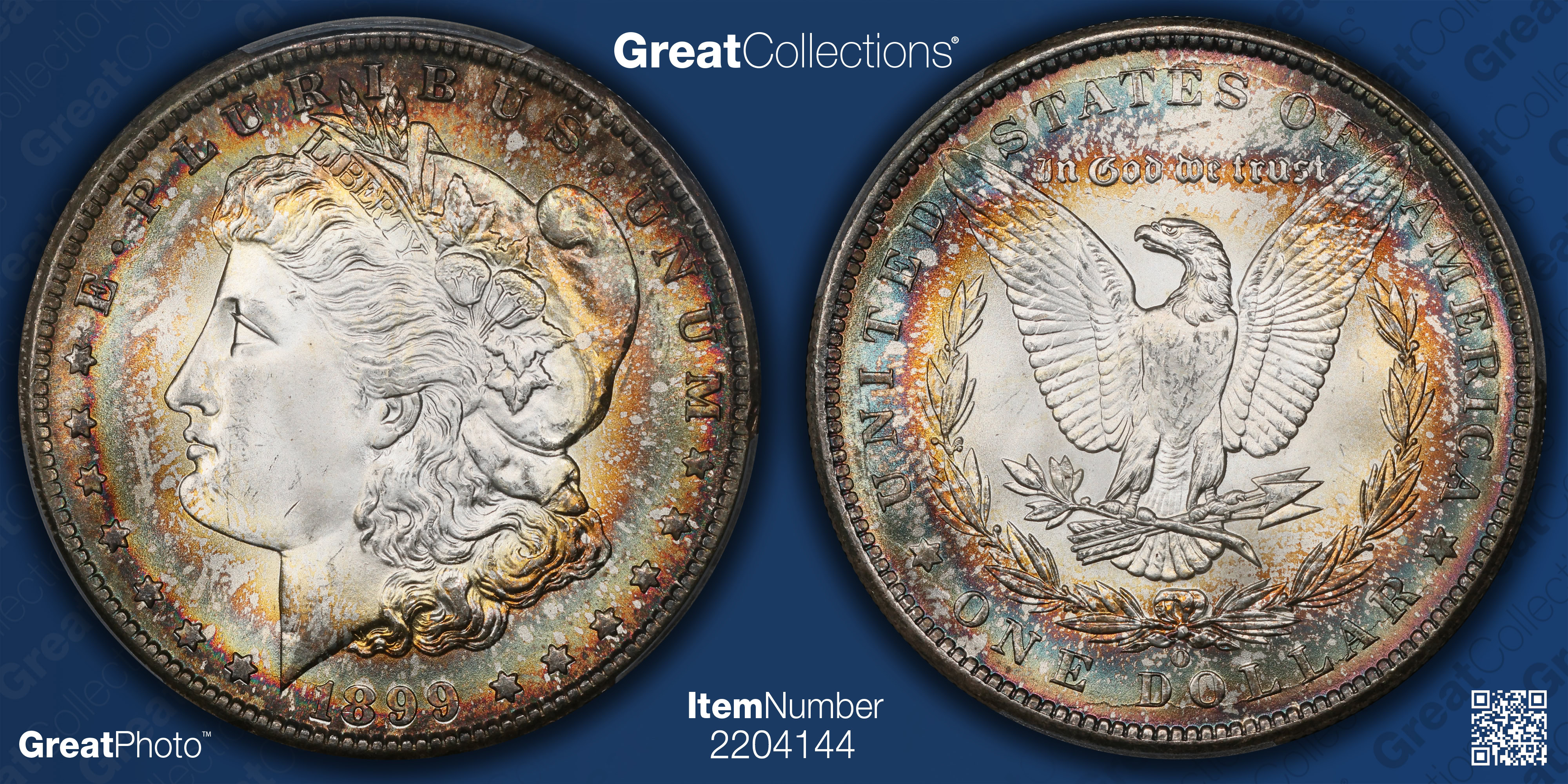 1899-O Morgan Silver Dollar PCGS MS-65+ (Toned) (Item 2204144